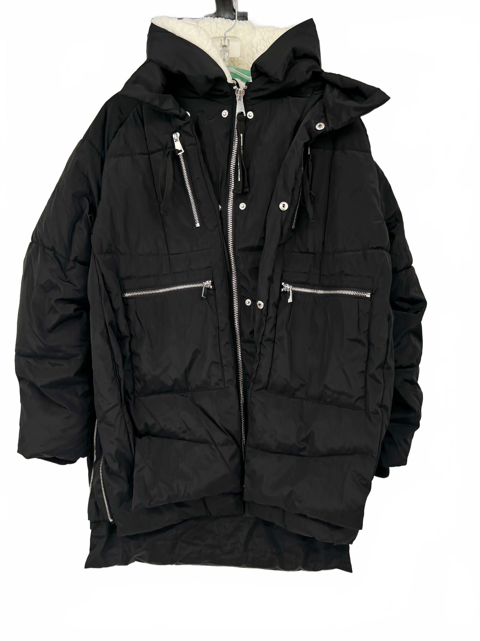 Bagatelle Black Sherpa Lined Puffer Coat