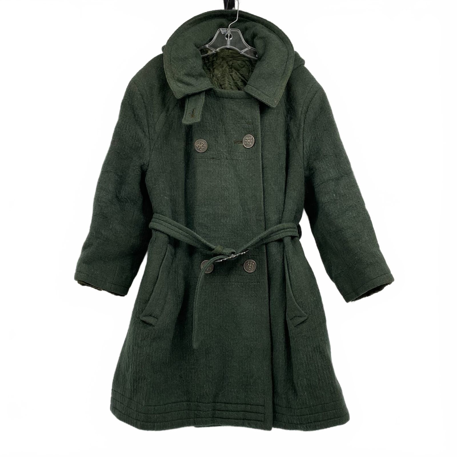 Sonderklasse Green Wool Belted Coat