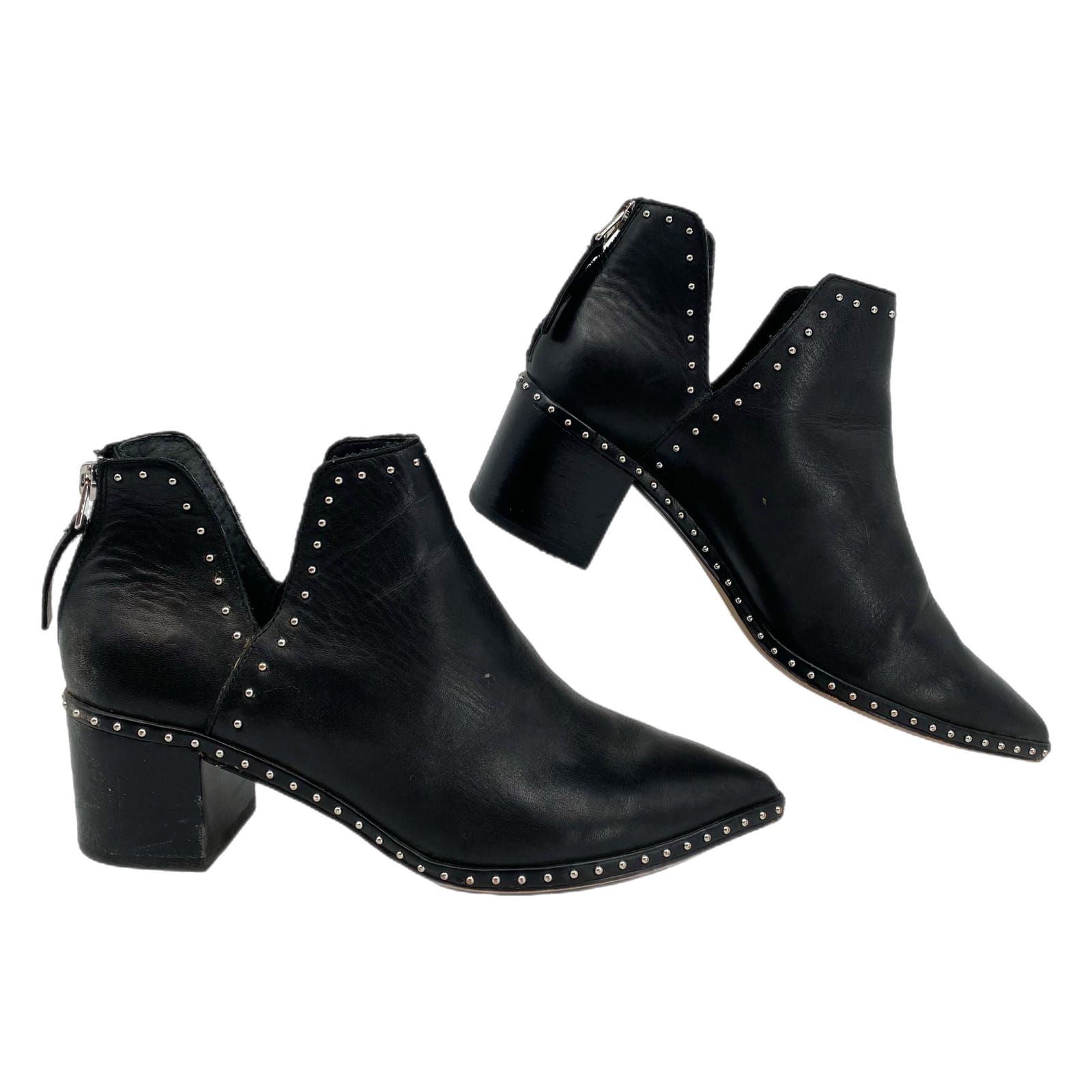 Dolce Vita Black Studded Pointed Toe Ankle Booties