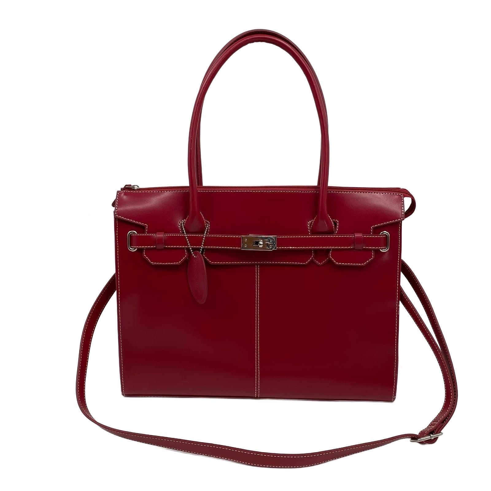 Wilsons Leather Red Leather Top Handle Shoulder Bag