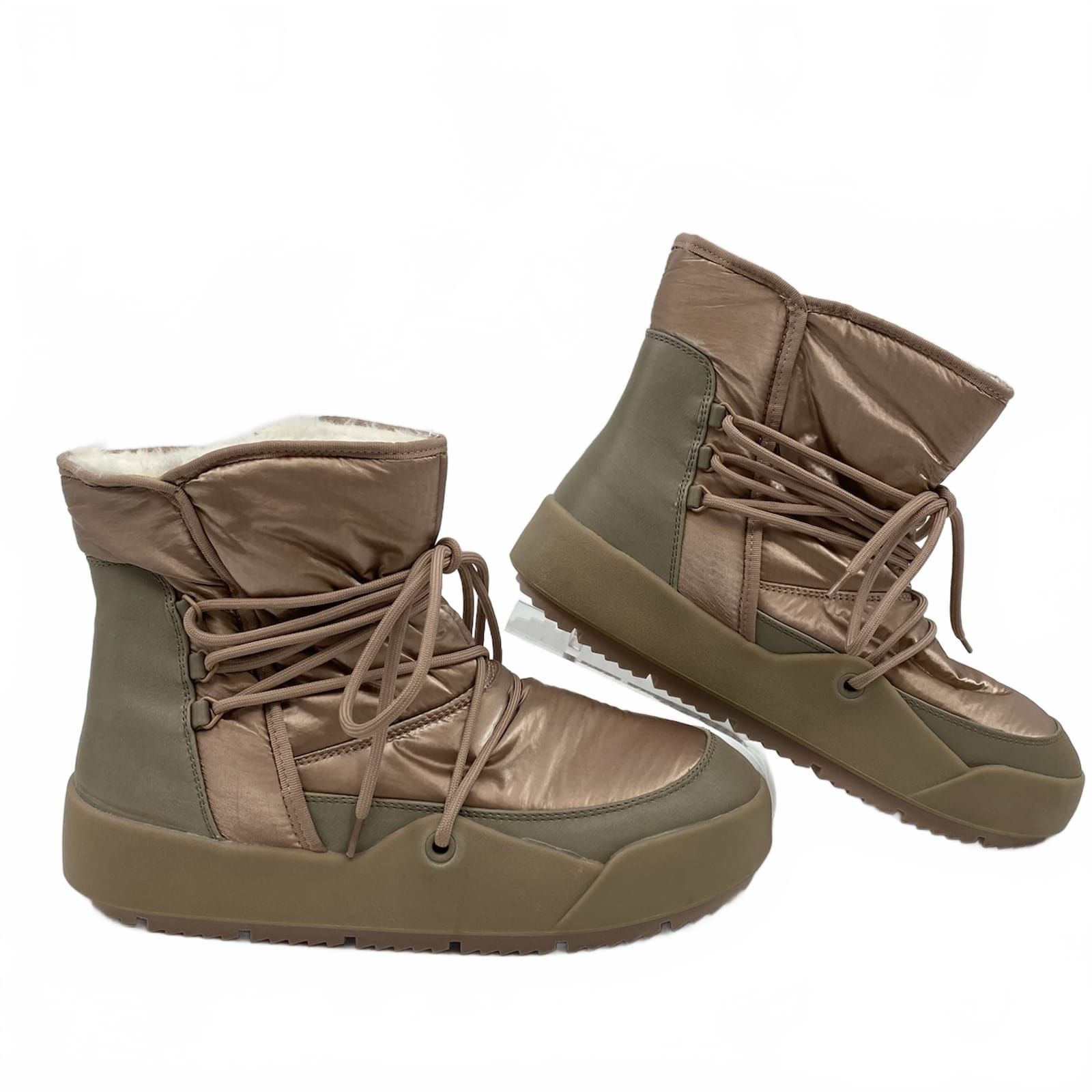 BareTraps Rose Gold Desha Lace-Up Snow Booties
