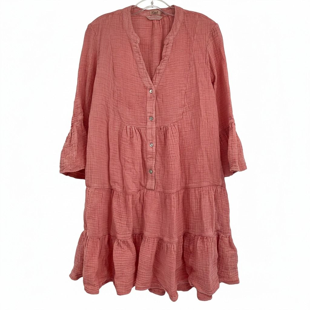 Faherty Pink Kasey Gauze Mini Dress