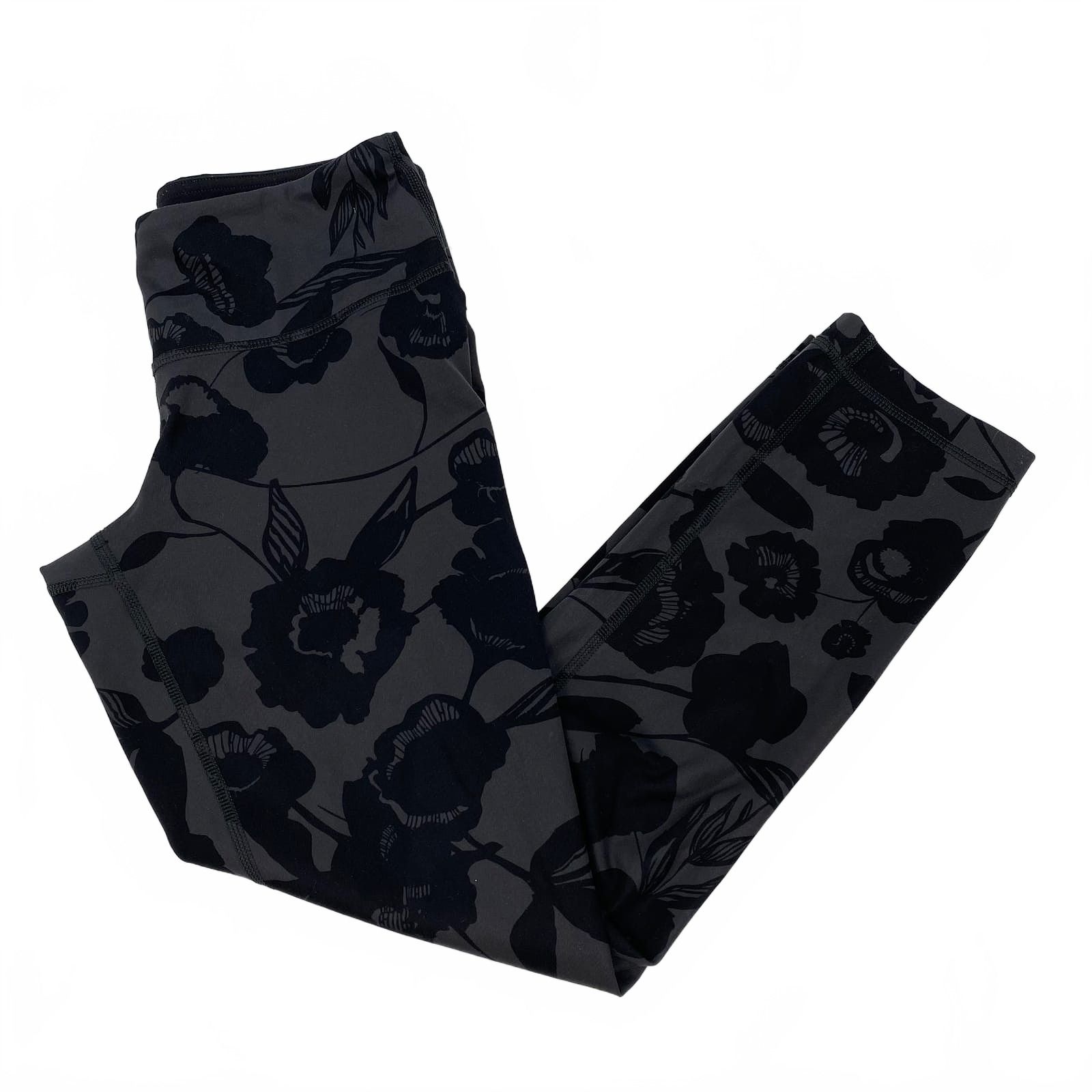 Lululemon Black Floral Cropped Leggings