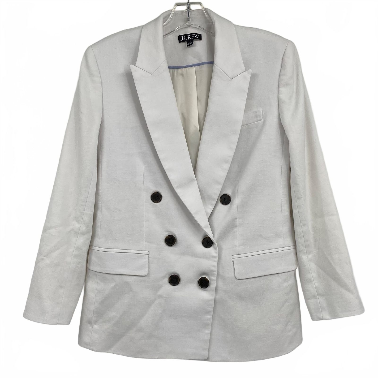 J. Crew White Linen Blend Blazer