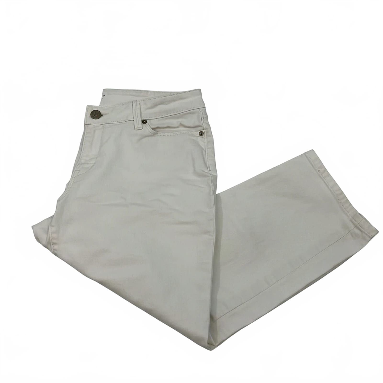 LOFT White Cotton Blend Capris