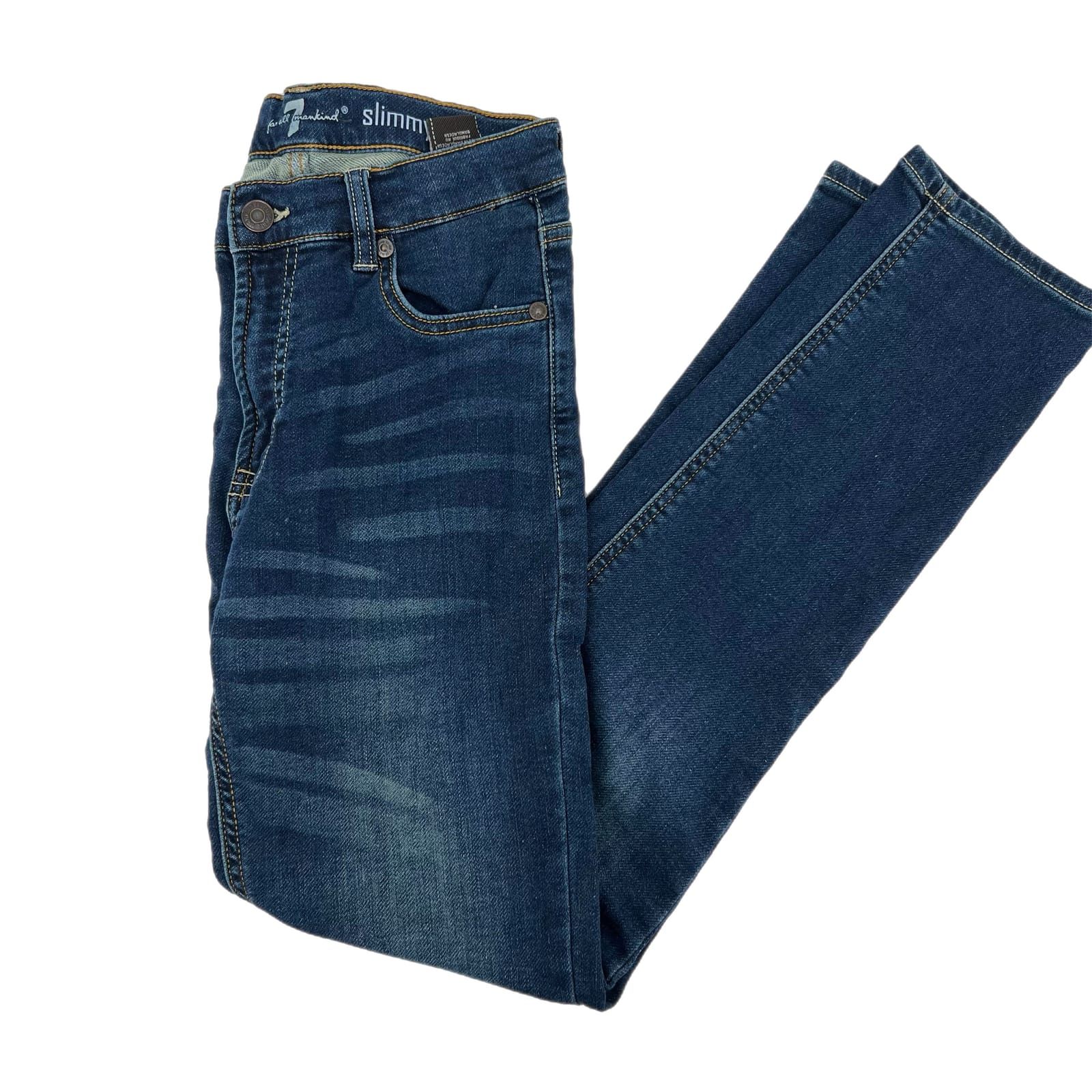 7 For All Mankind Blue Skinny Jeans