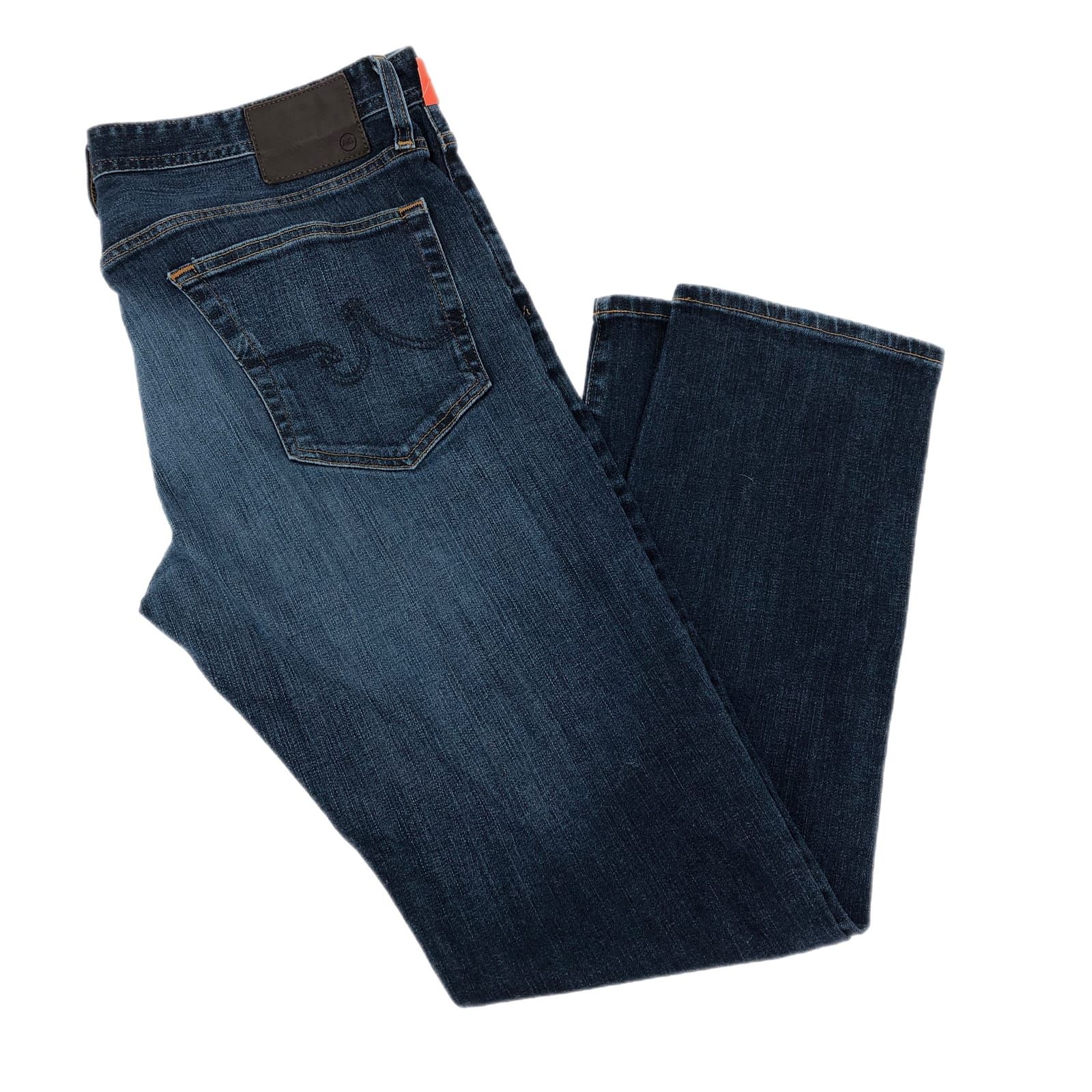 Ag Adriano Goldschmied Blue Straight Leg Jeans Leg