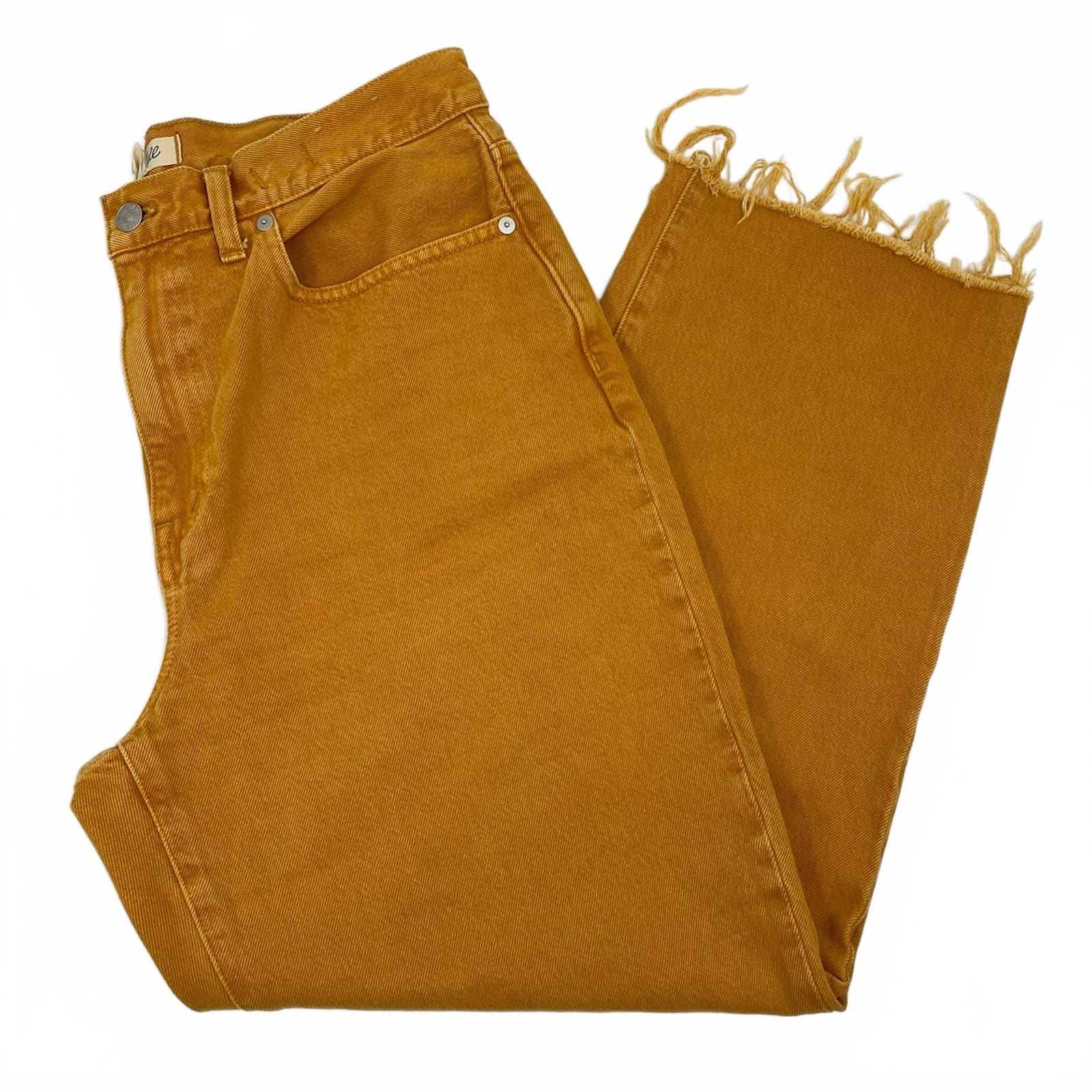 Madewell Yellow Baggy Straight Jeans