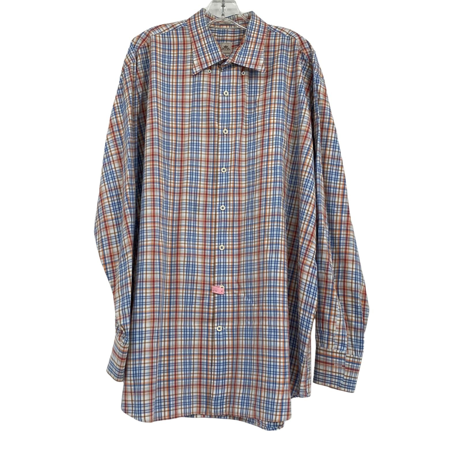 Peter Millar Blue Plaid Casual Button-Up Shirt