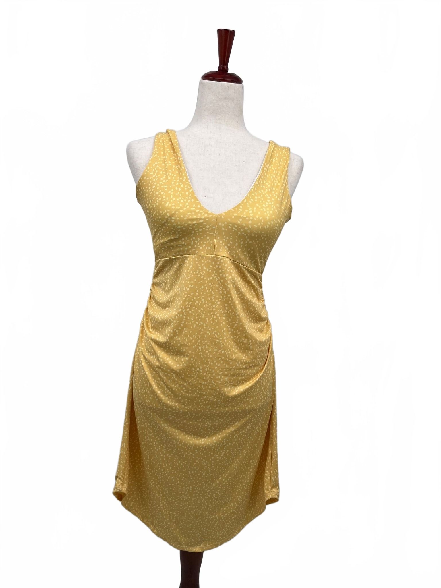 Prana Yellow Polka Dot Mini Dress