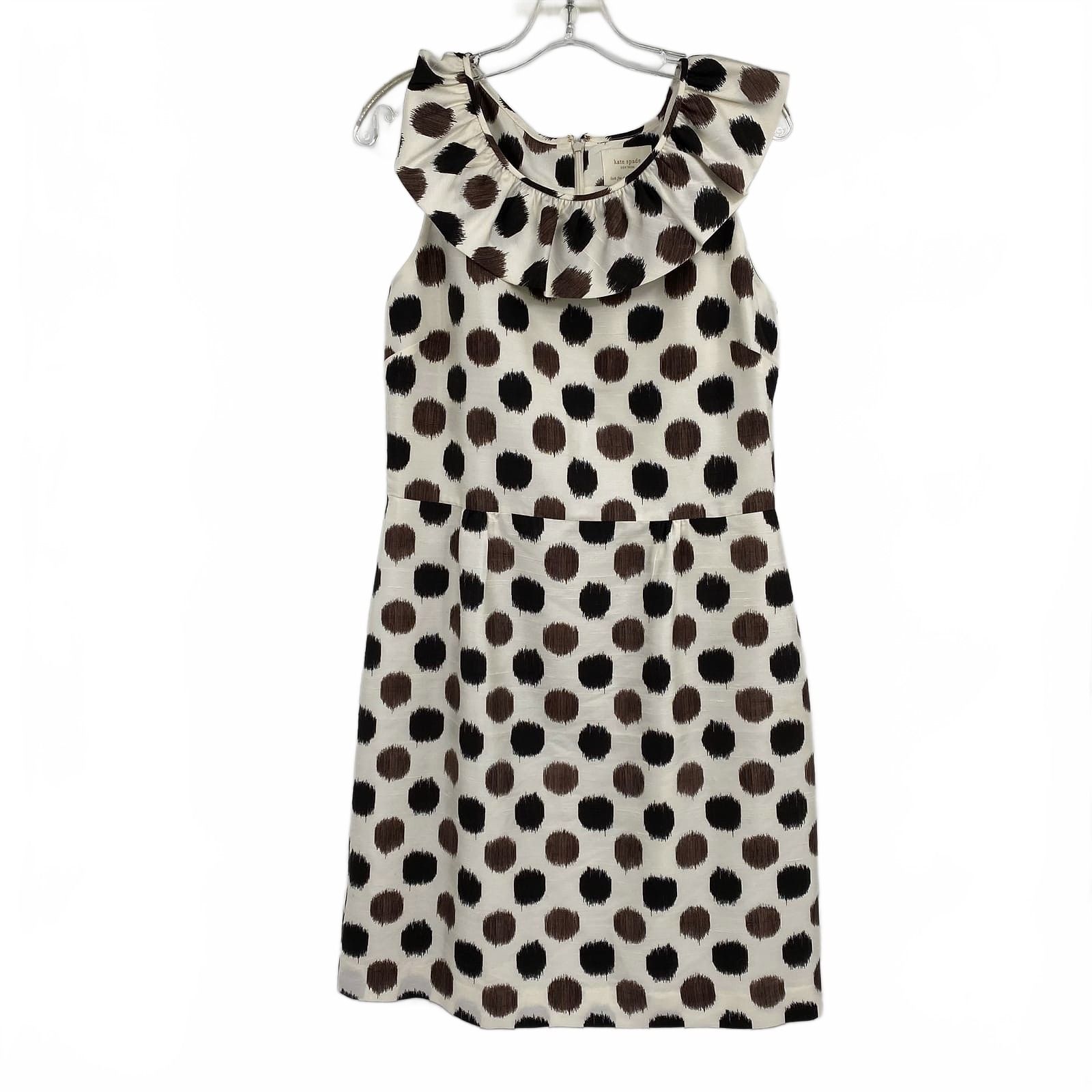 kate spade White Brown Mini Dress Polka Dot Short