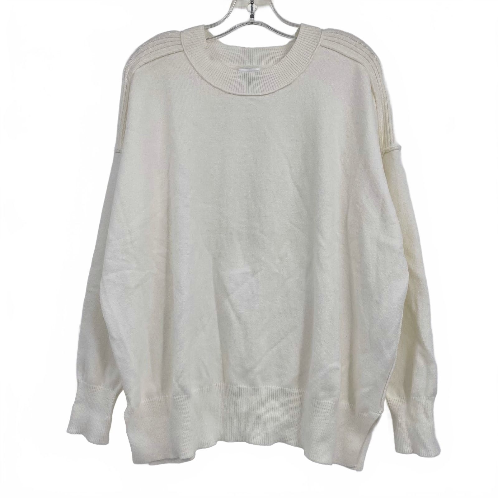 Evereve Cream Knit Crewneck Sweater