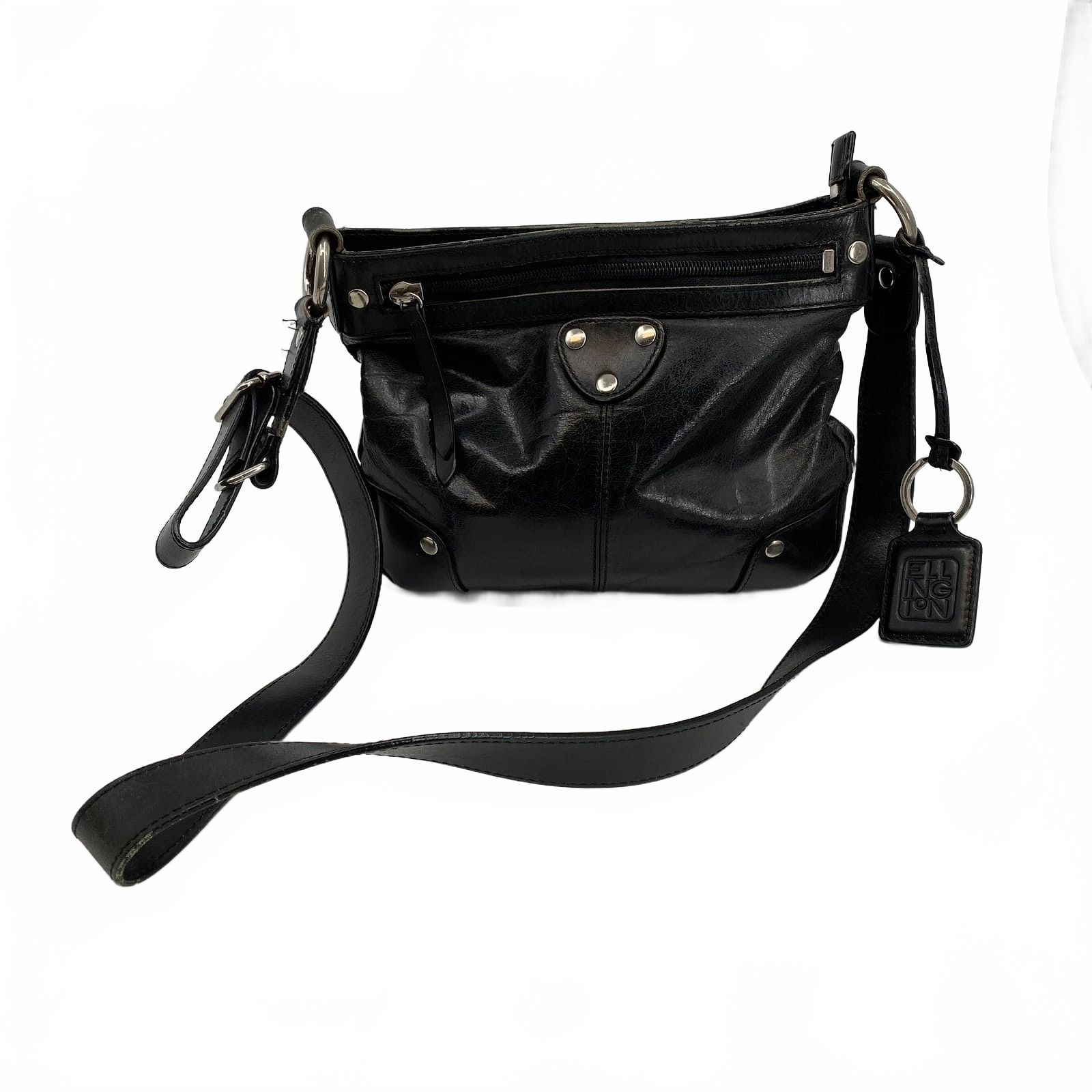 Ellington Black Leather Crossbody Bag