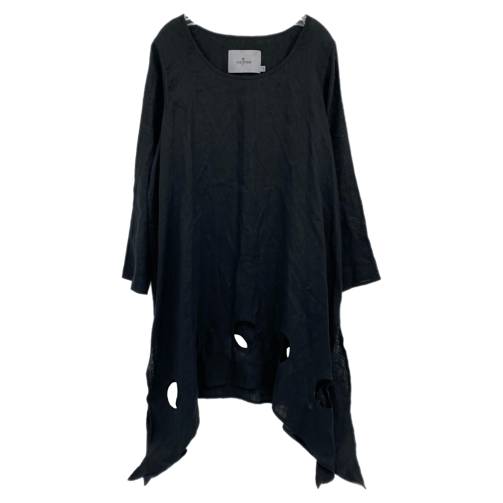 Cheyenne Black Circle Cut-Out Asymmetrical Hem Mini Dress