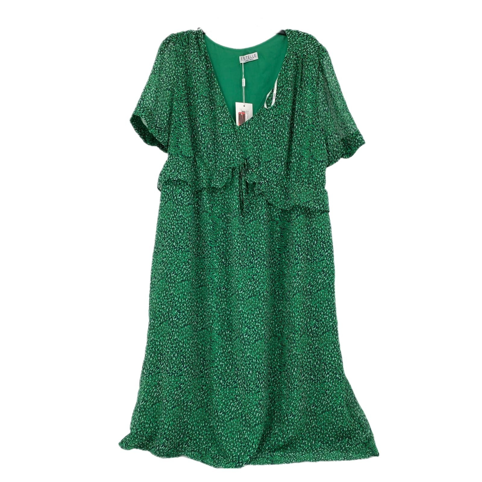Estelle Green/Blue V-Neck Sundress Maxi
