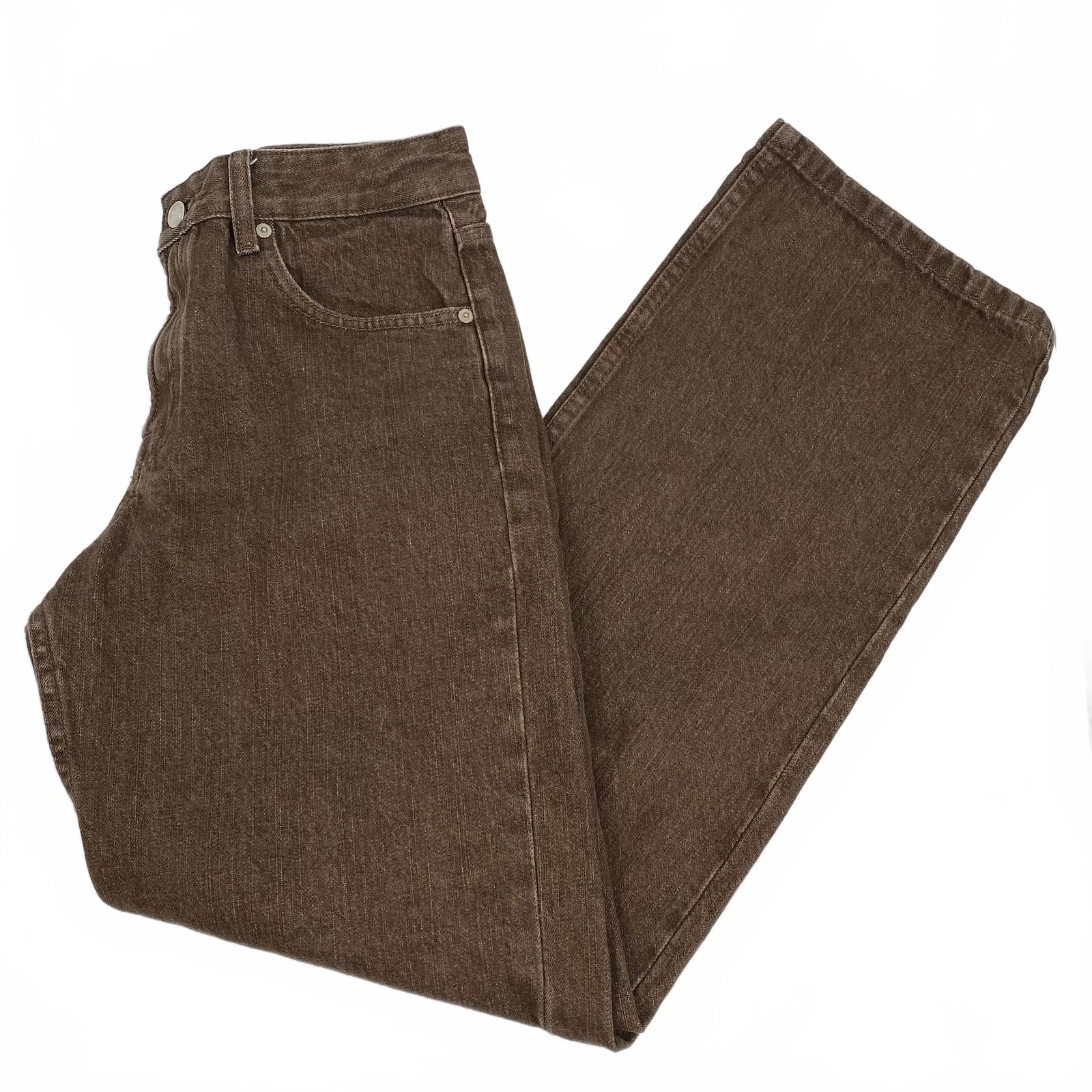 Massimo Dutti Brown 100% Cotton Straight Jeans
