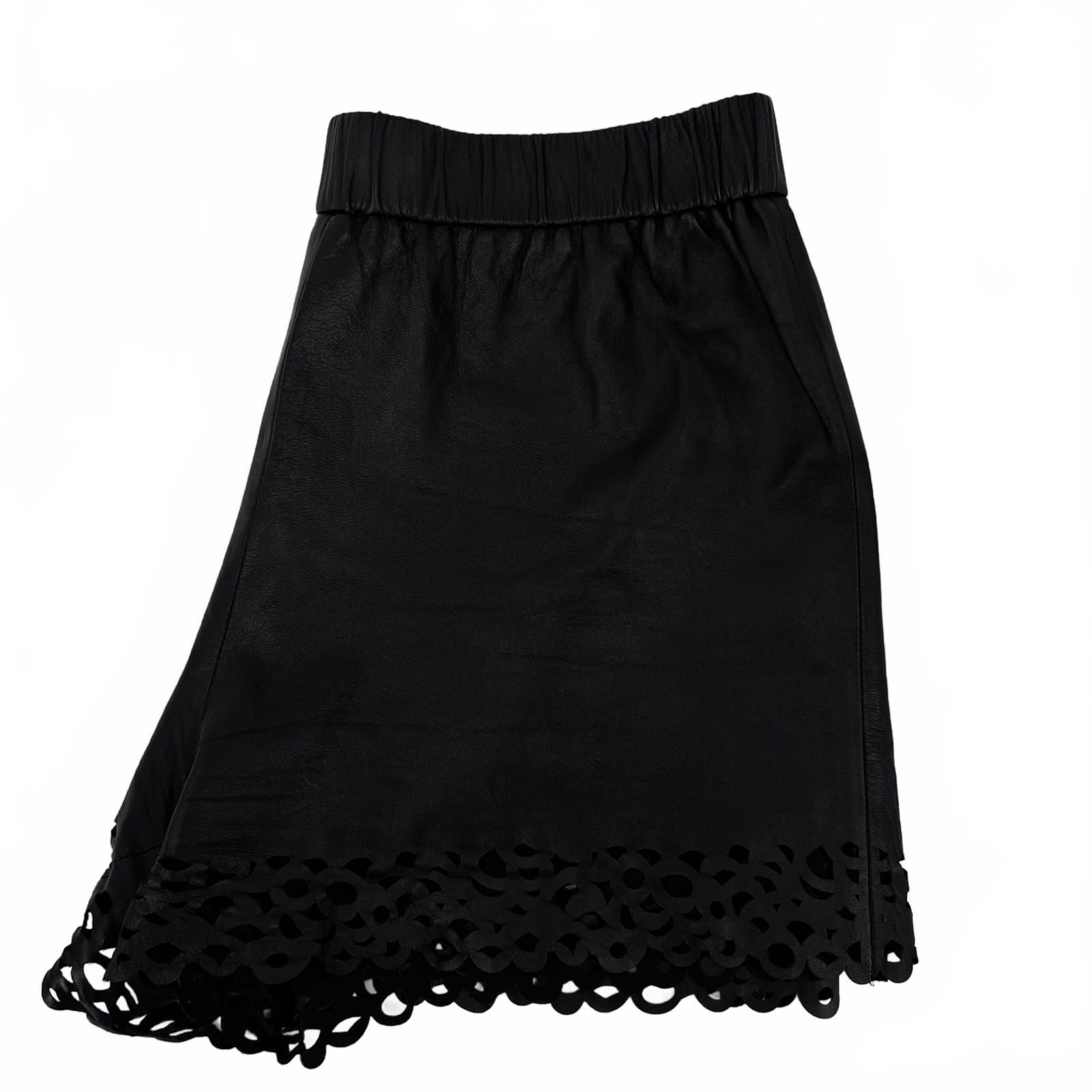 Diane Von Furstenberg Black Leather Shorts