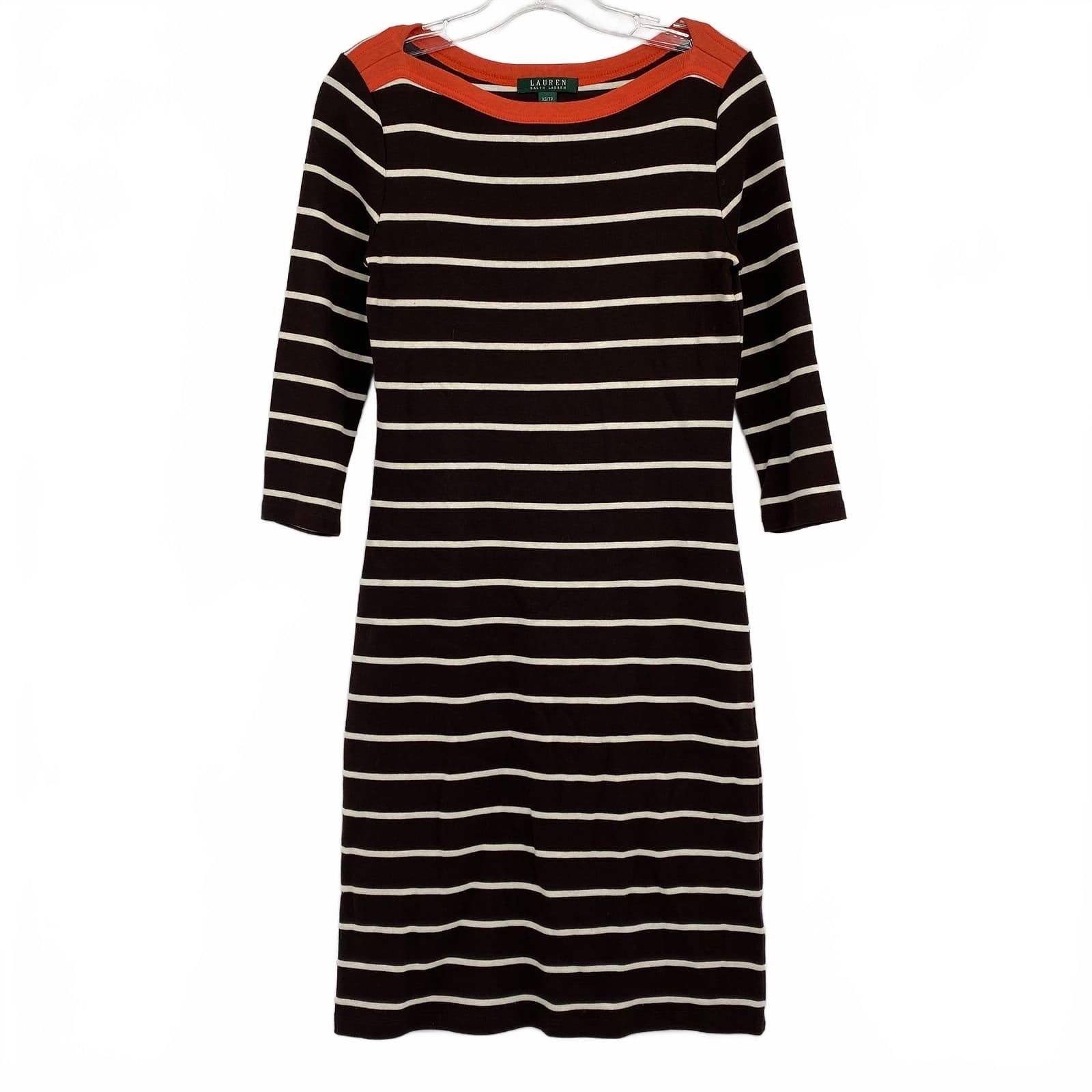 ralph lauren black and white striped dress Ralph Lauren Girls Striped Polo Dress in Navy