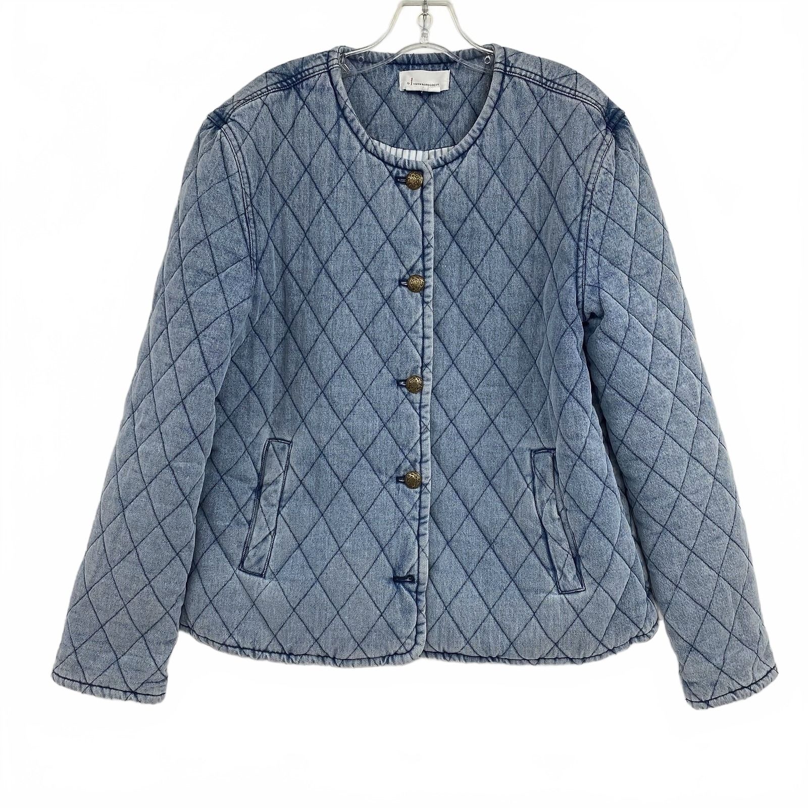 Anthropologie Blue Cotton Blend Jean Jacket