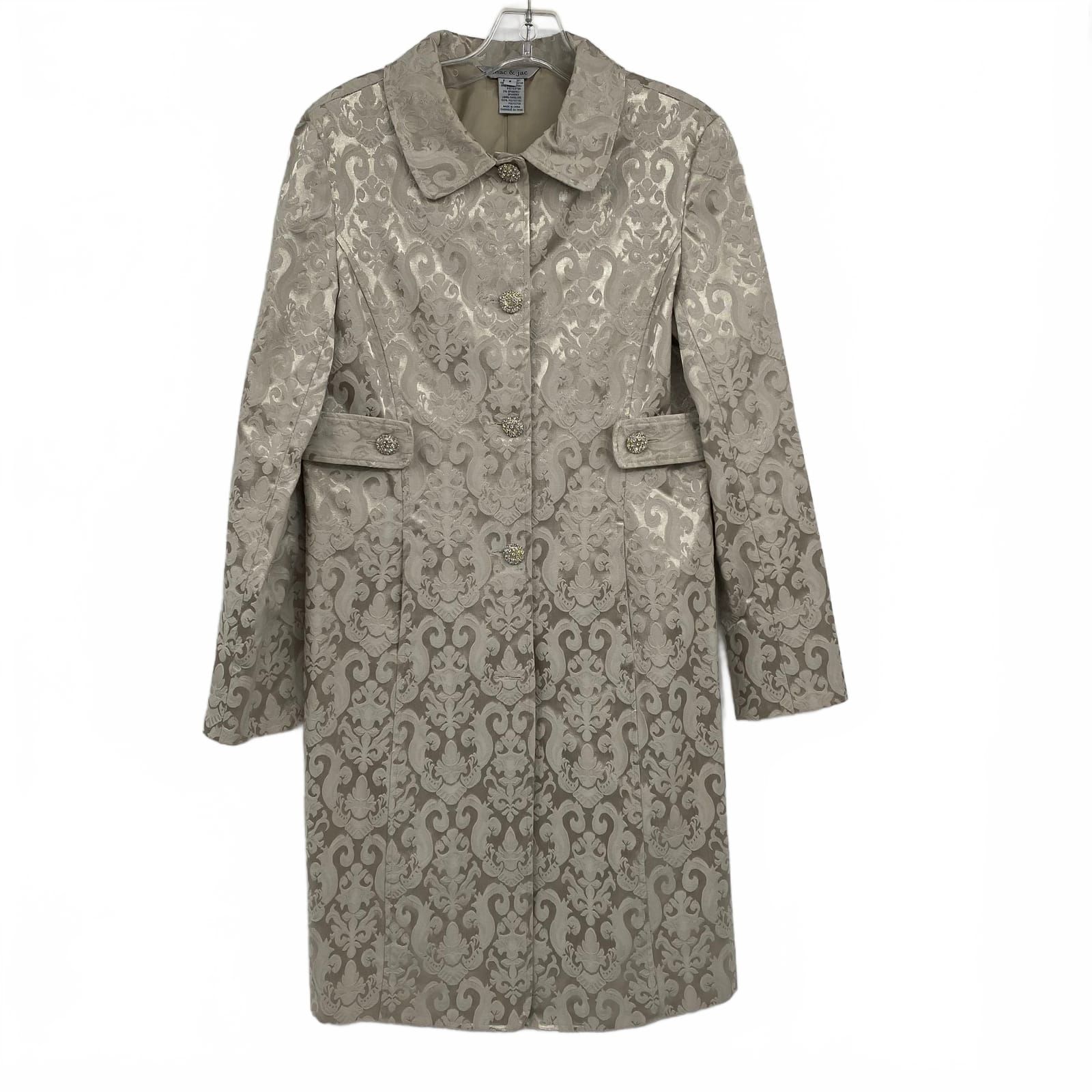 Mac & Jac Beige Cotton Blend Pea Coat