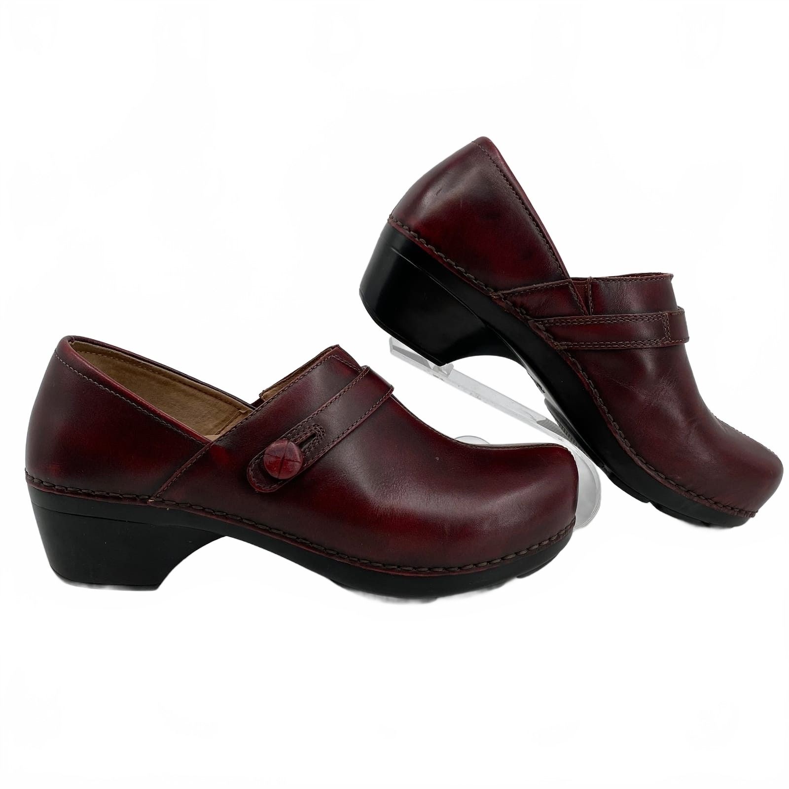 Dansko Red Leather Clogs