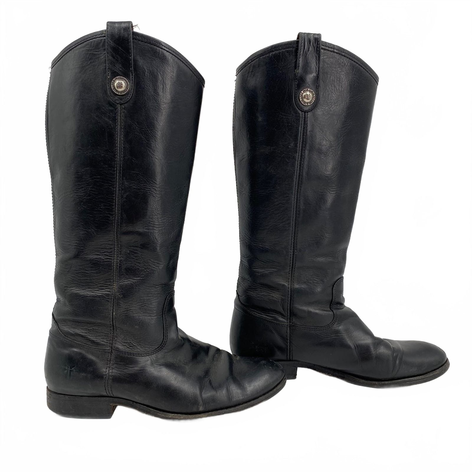 Frye Black Melissa Leather Knee-High Boots
