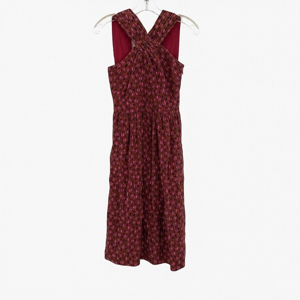 kate spade Brown Pink Floradoodle Halter Midi Dress