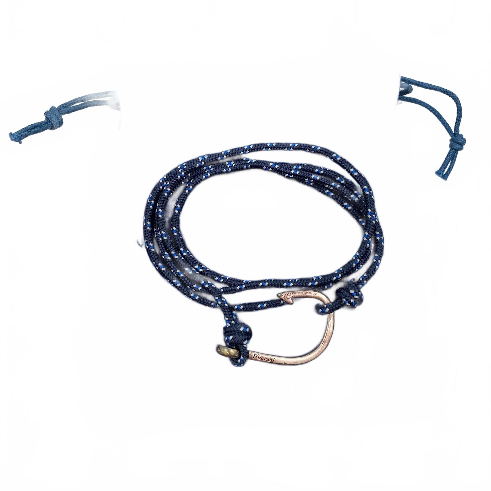 Miansai Blue Wrap-Around Corded Fish Hook Bracelet