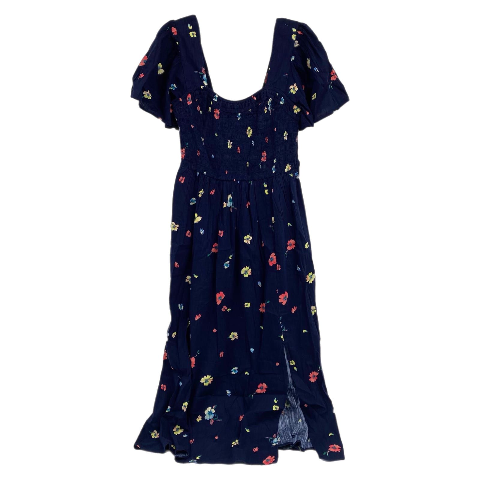 GAP Blue Floral Smocked Top Midi Dress