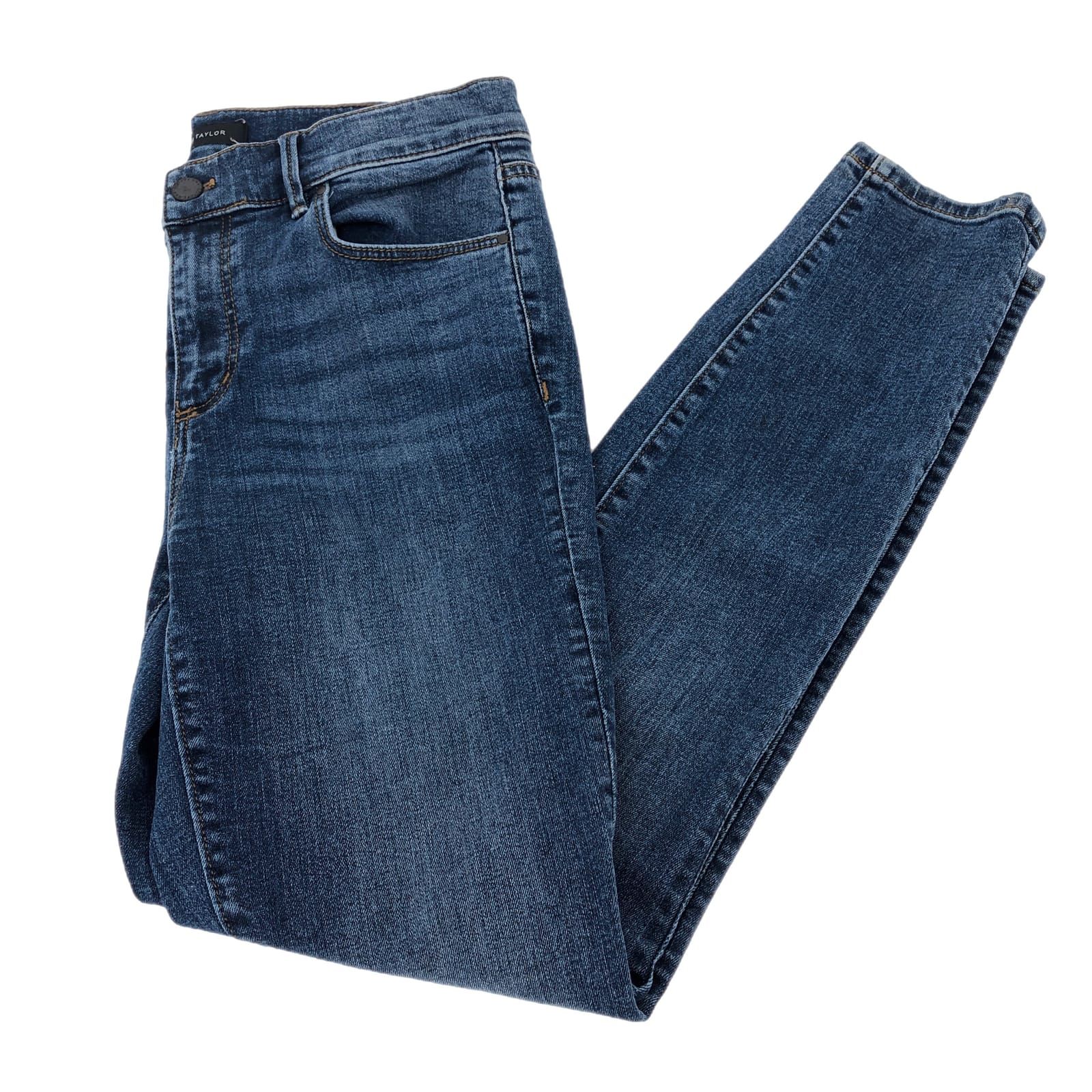 Ann Taylor Blue Skinny Jeans Mid Rise Light Wash 27in Inseam