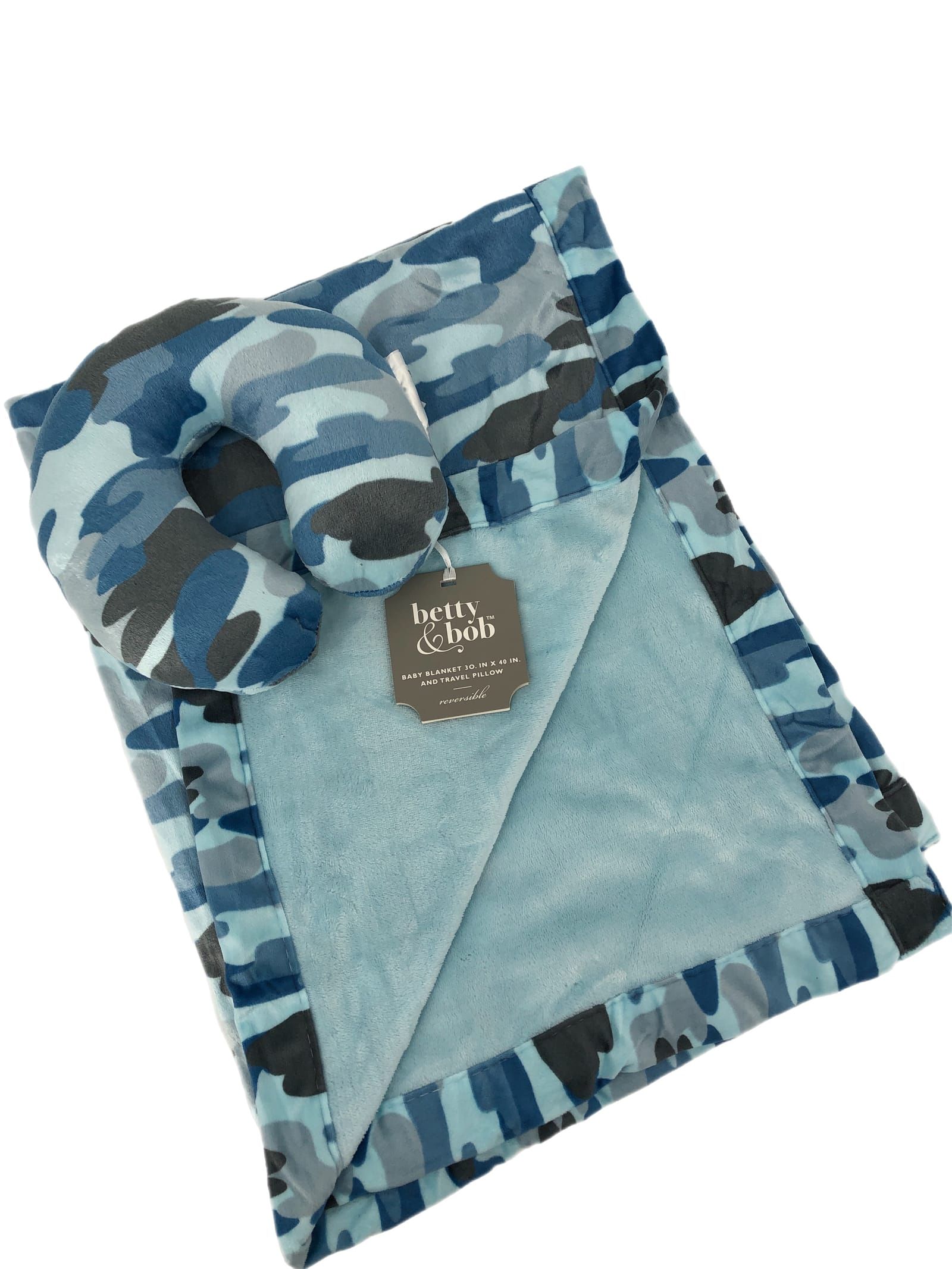 Blue & Gray Camouflage Baby Blanket