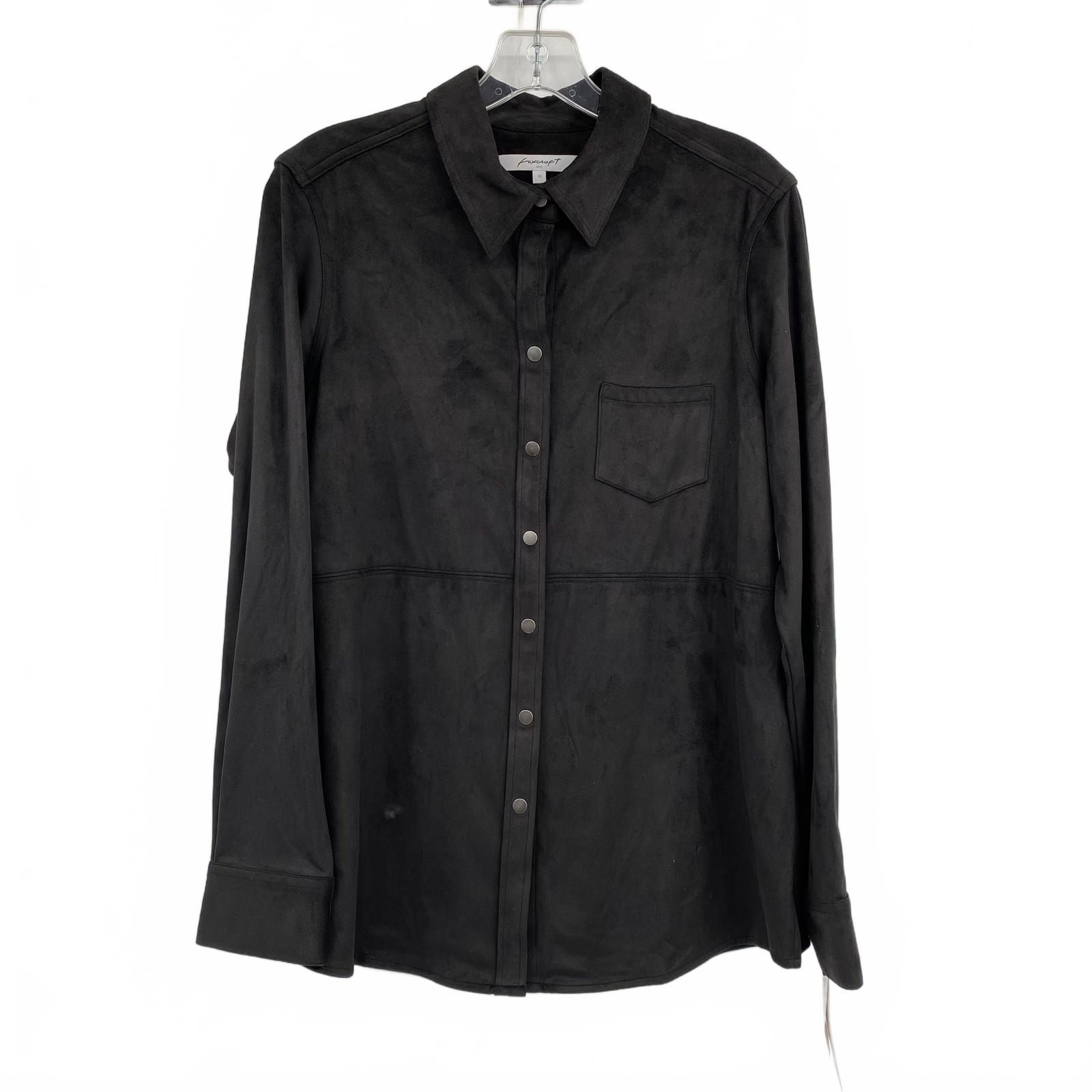 Foxcroft Faux Suede Button-Up Top