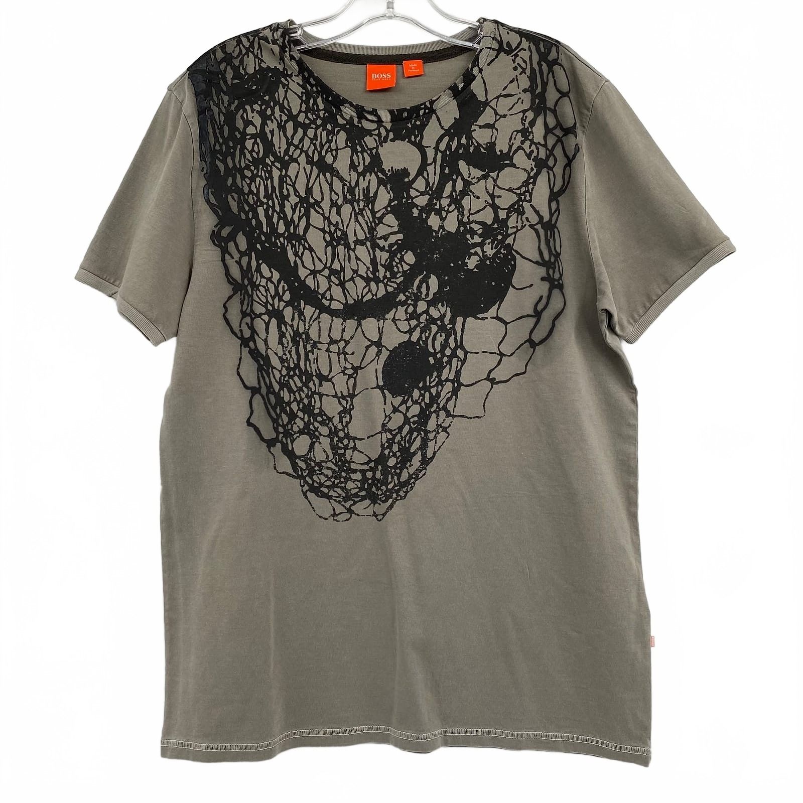 Hugo Boss Gray Black Graphic Short Sleeve Tee