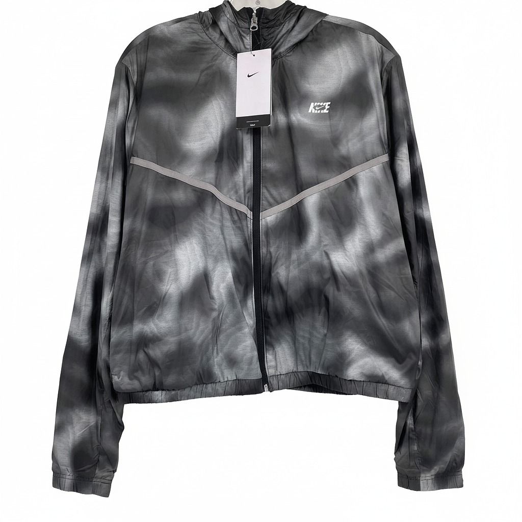 Nike Gray Black Patterned Zip-Up Jacket
