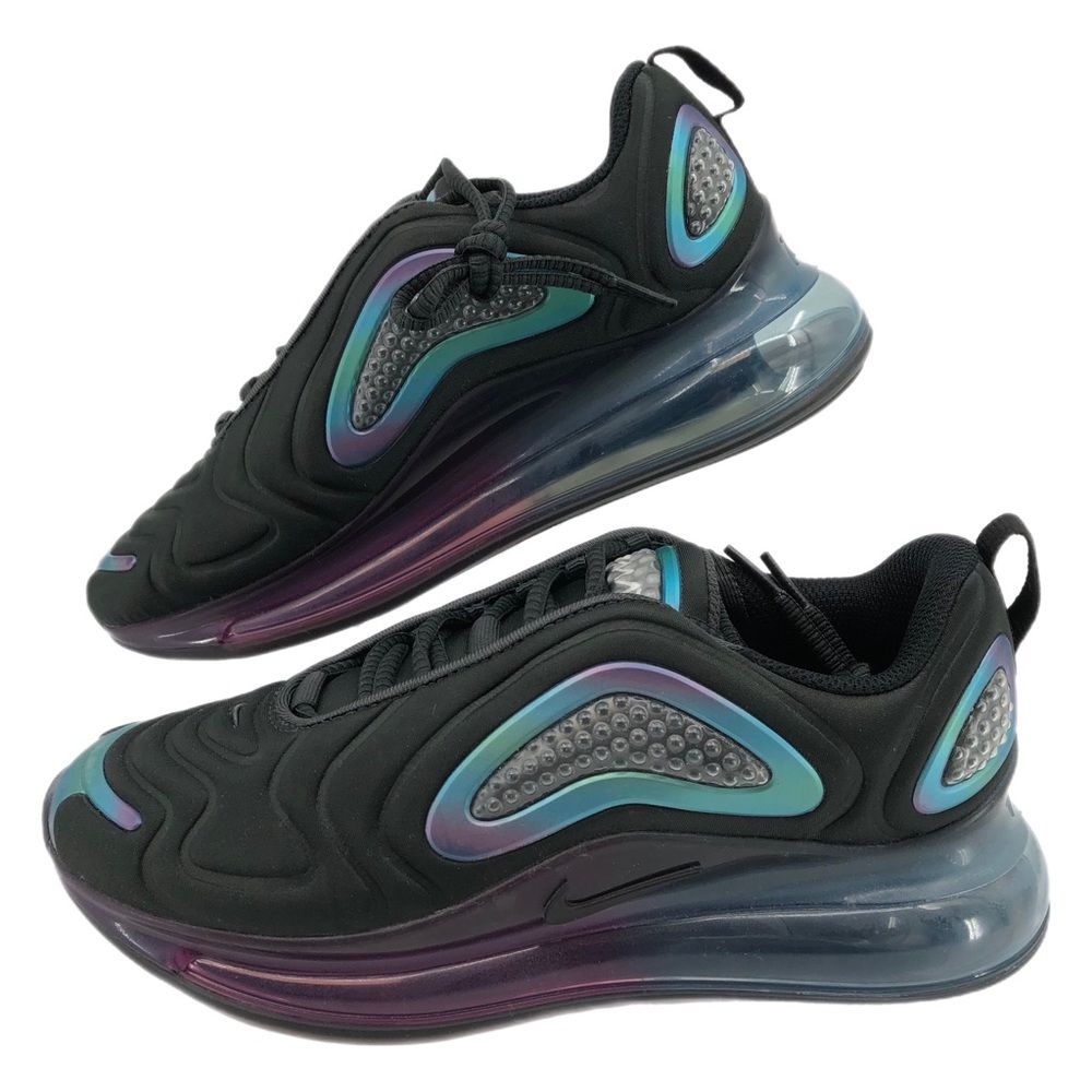 Nike Black Blue Sneakers Lace Up Round Toe