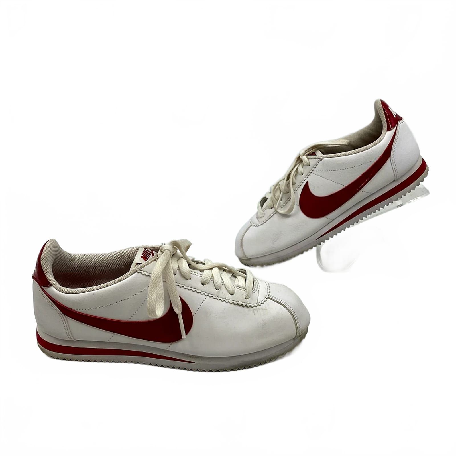 Nike White-Red Cortez Sneakers