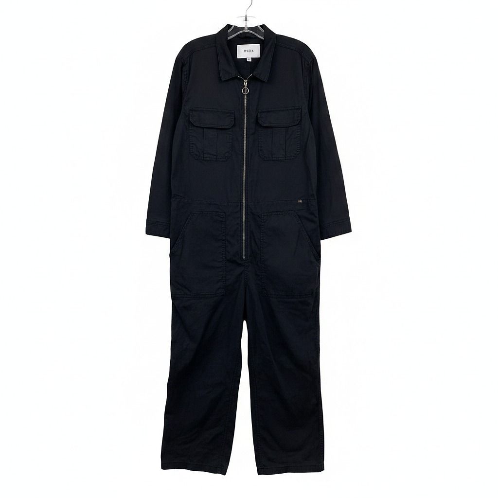 Pistola Black Zip-Up Coverall Jumpsuit