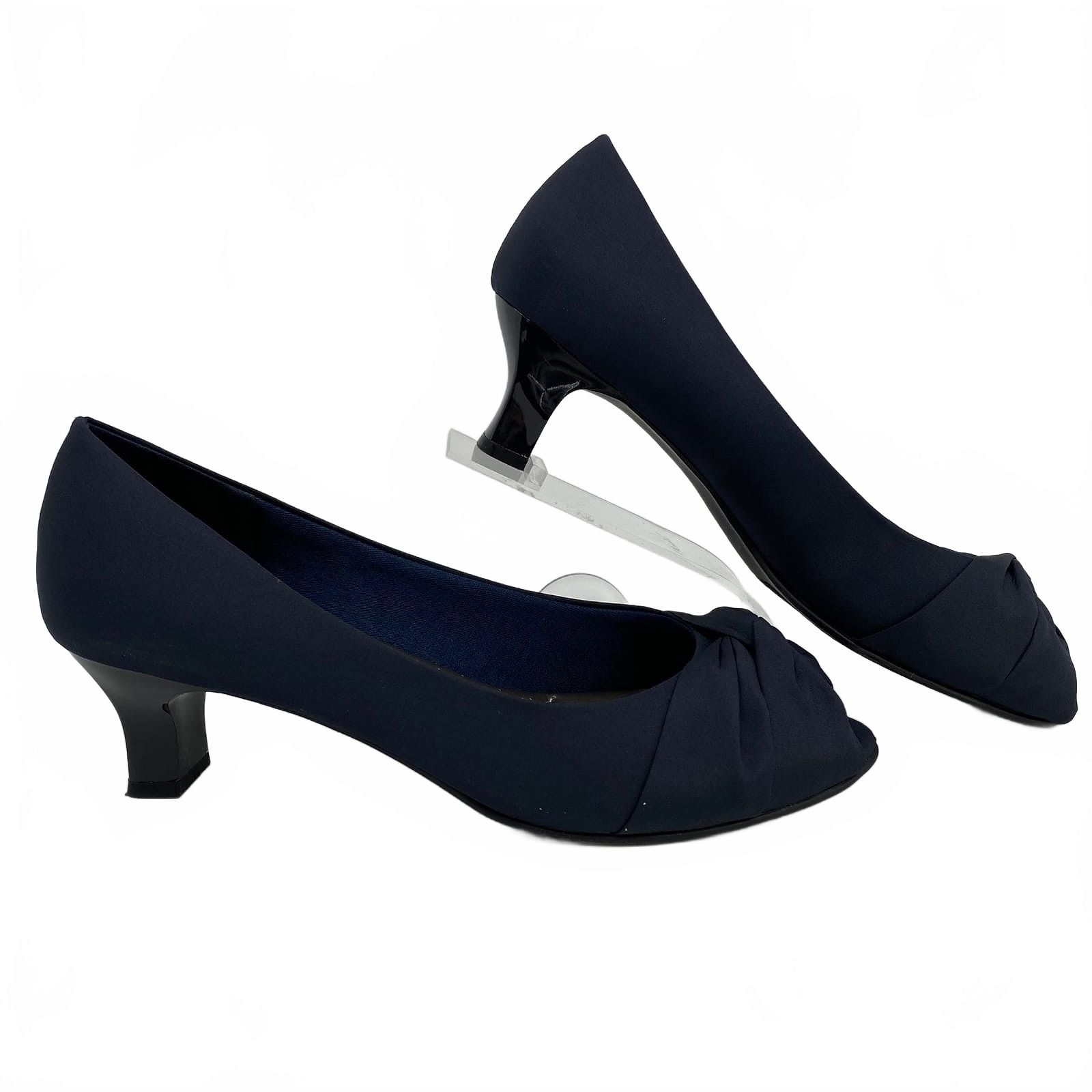 Abella Navy Peep Toe Heels