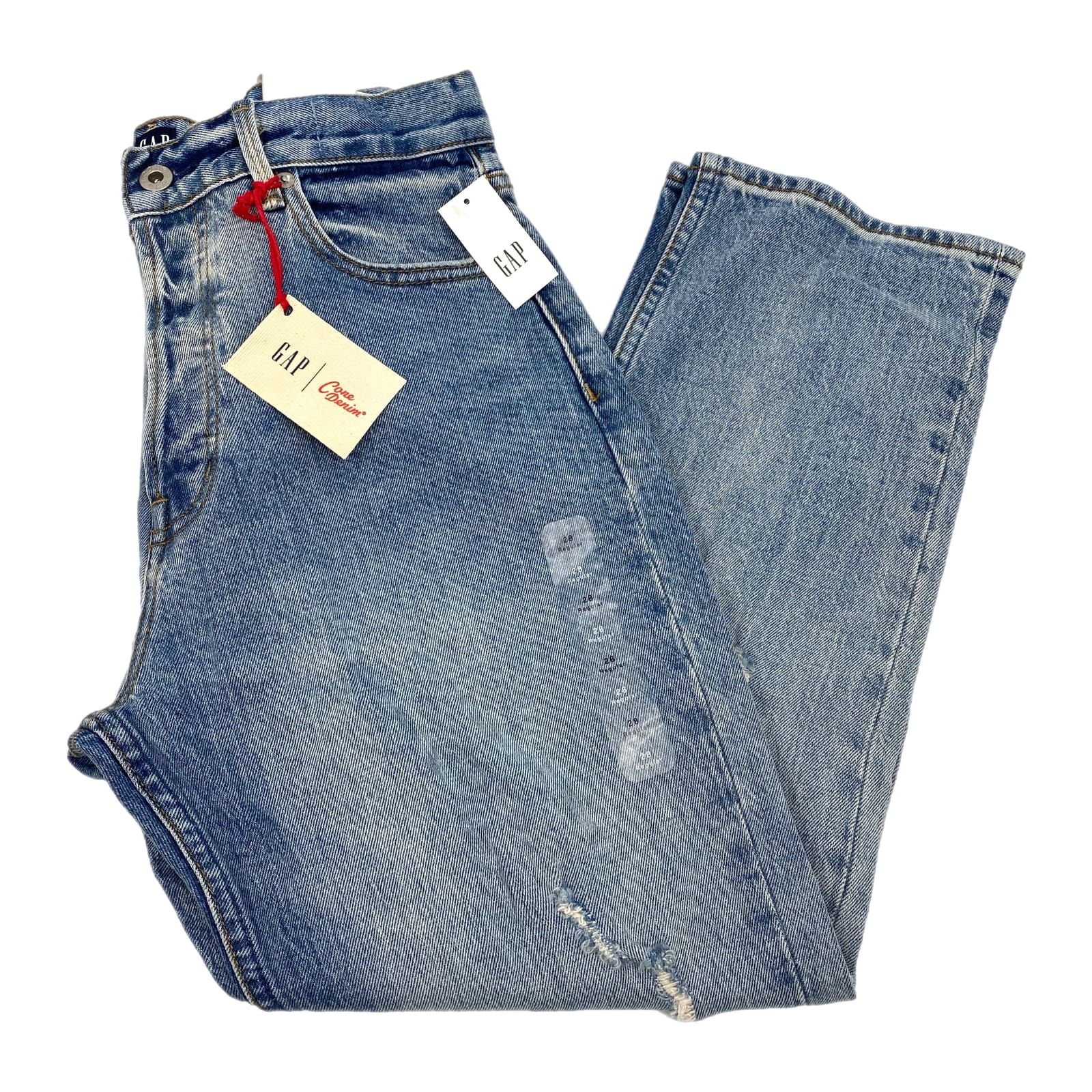 Gap Light Wash Cone Denim High Rise Straight Crop Jeans