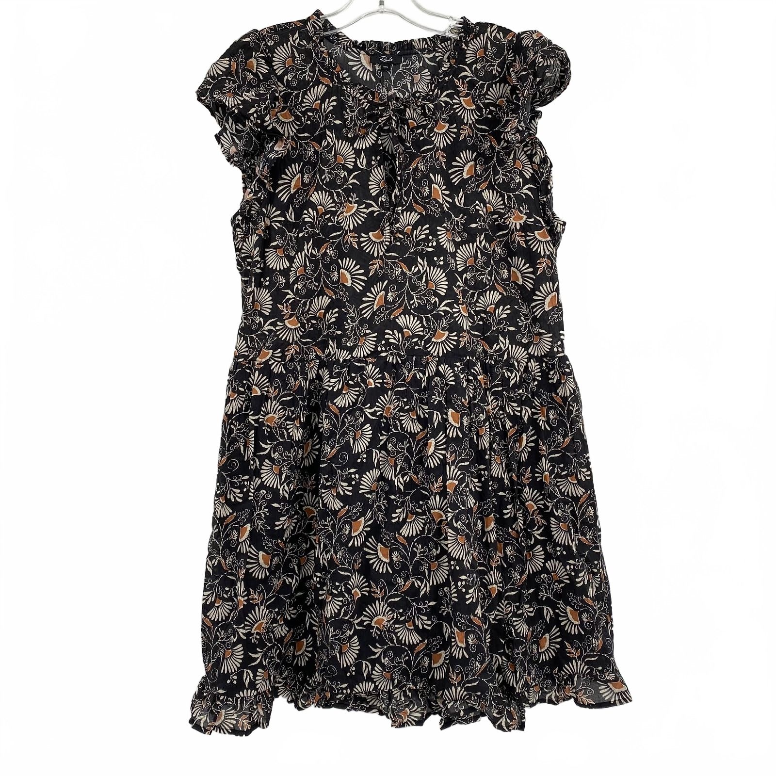 Rails Black Brown Zinnia Floral Mini Dress