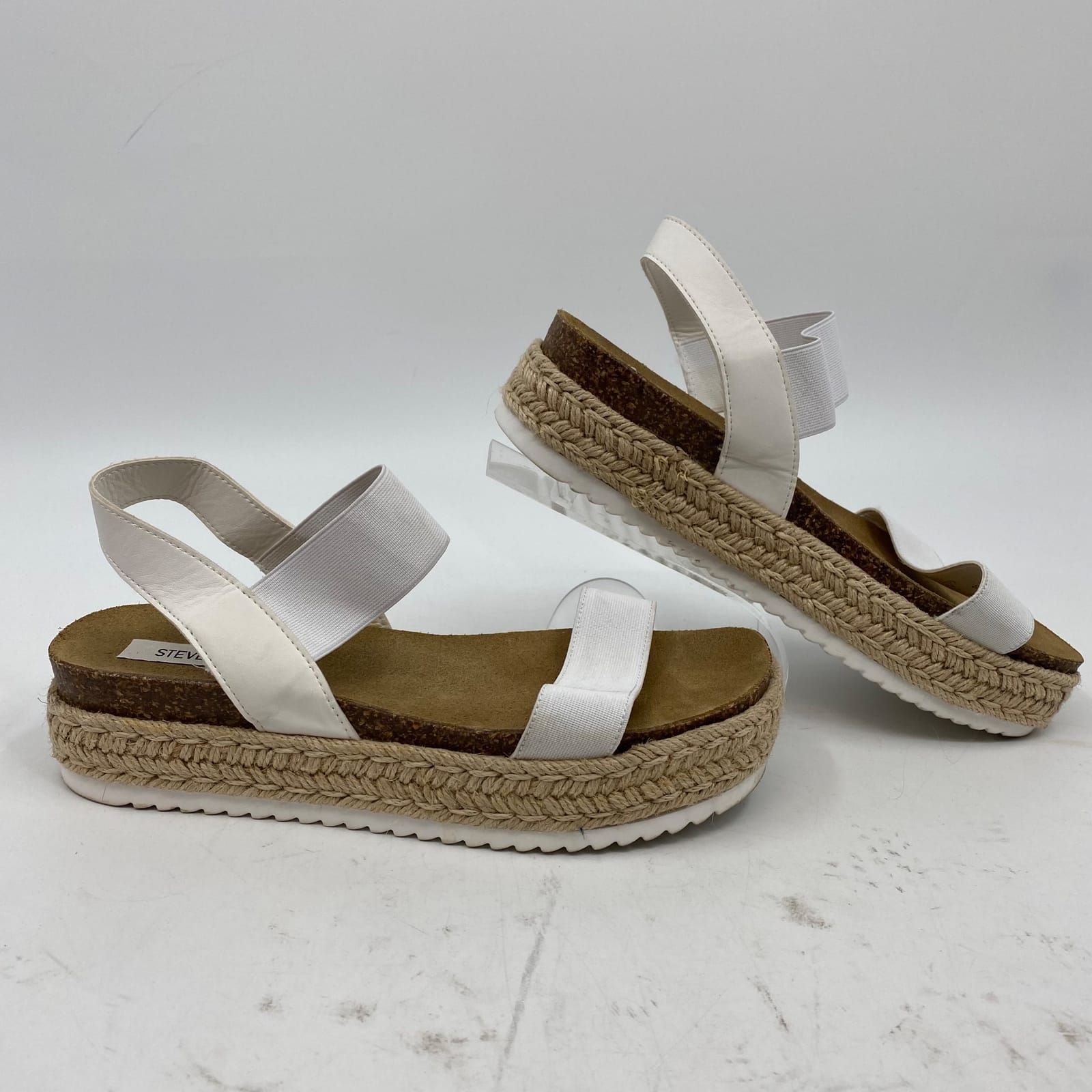 Steve Madden White Platform Sandals