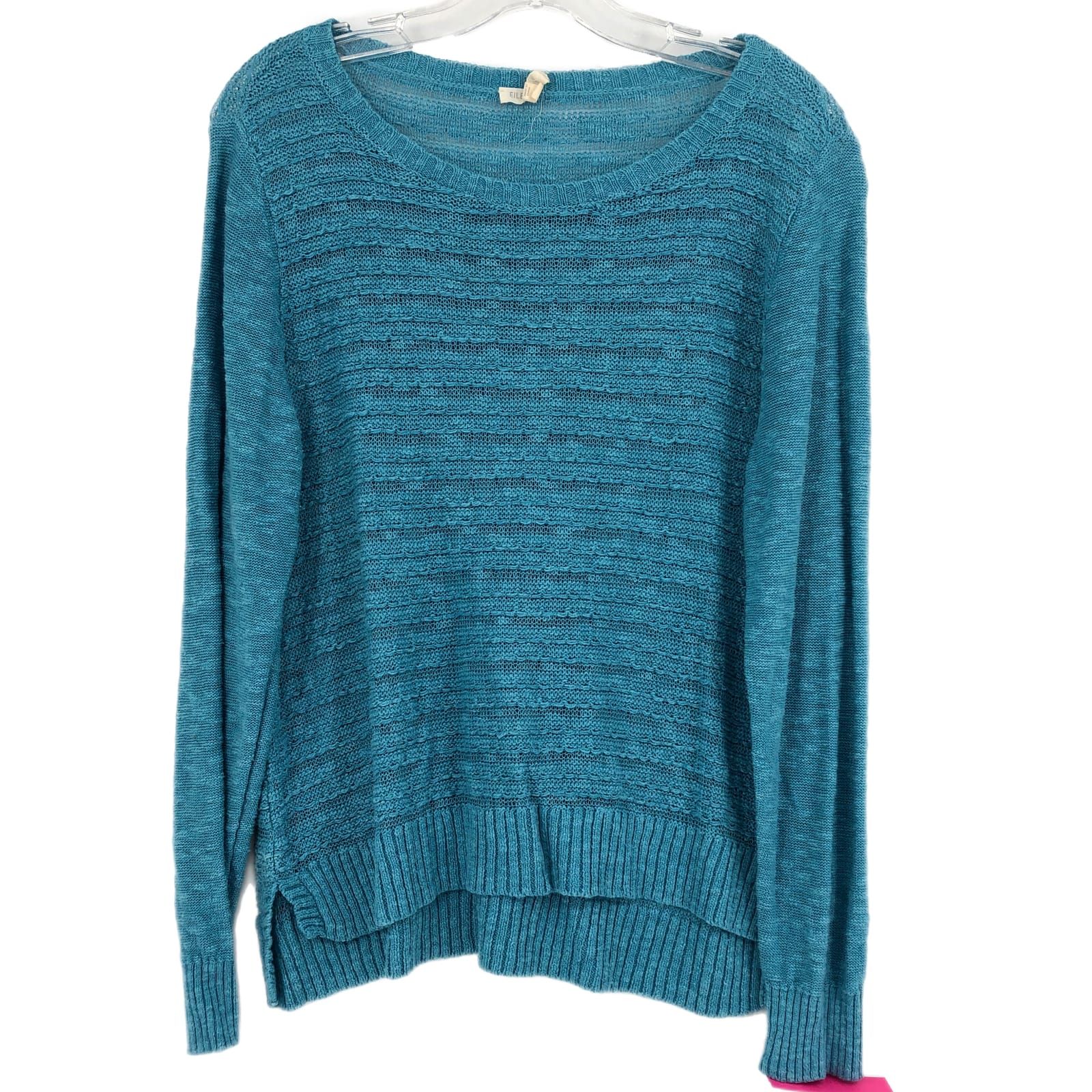 Eileen Fisher Blue Linen-Cotton Sweater