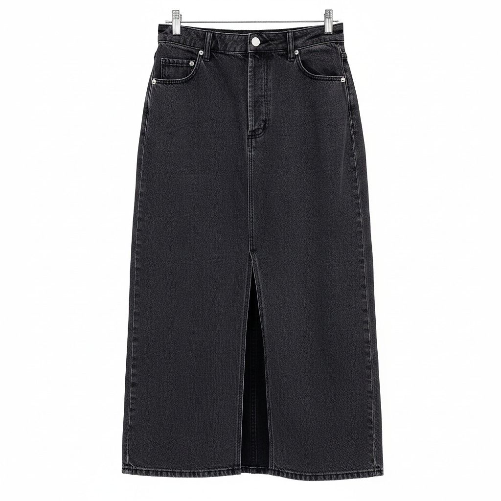 ROLLA'S Black Denim Midi Skirt