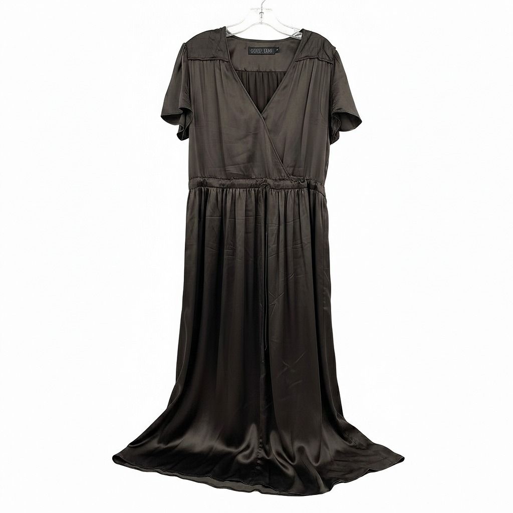 Christy Dawn Brown Silk Maxi Dress