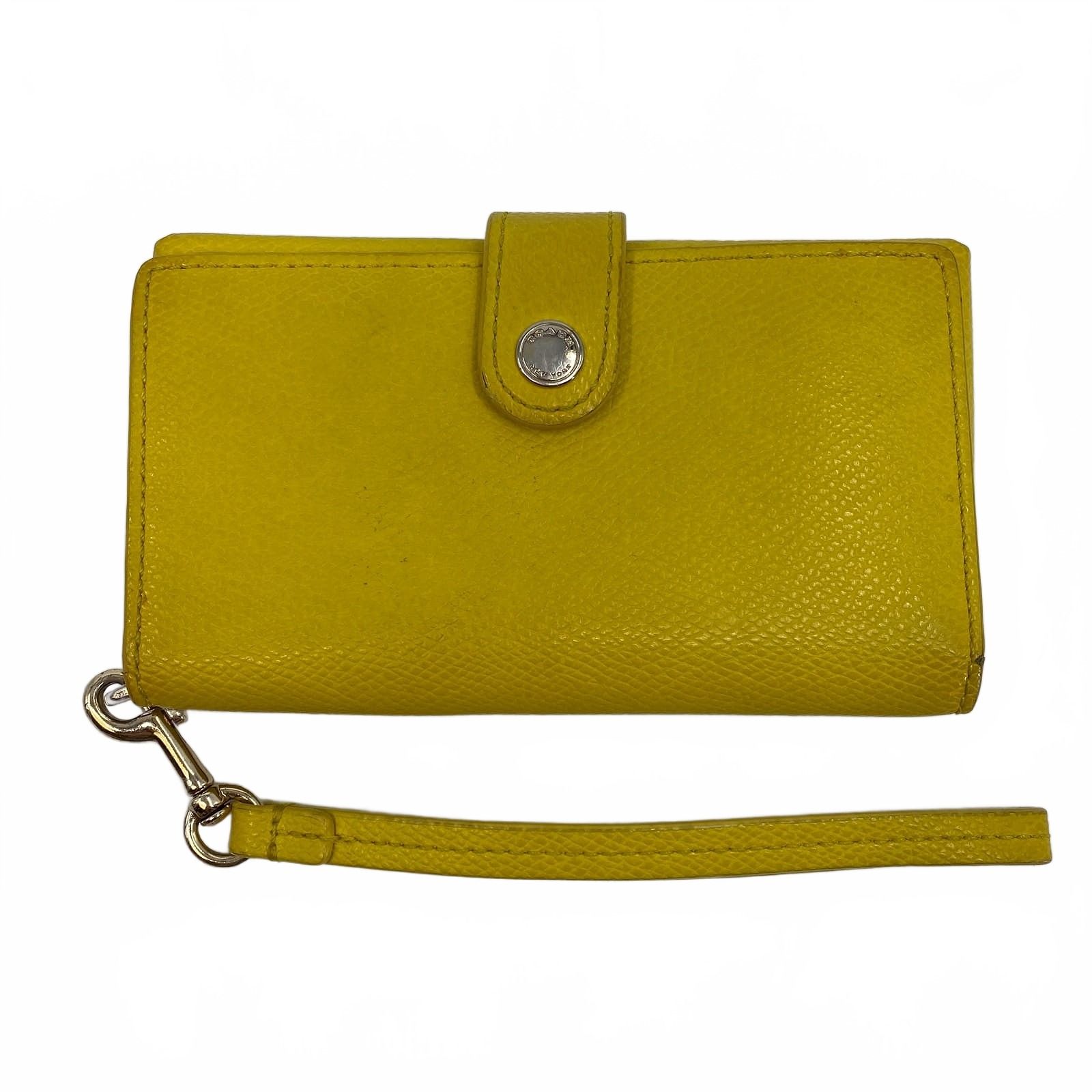 Coach Yellow Snap Closure Wristlet Wallet