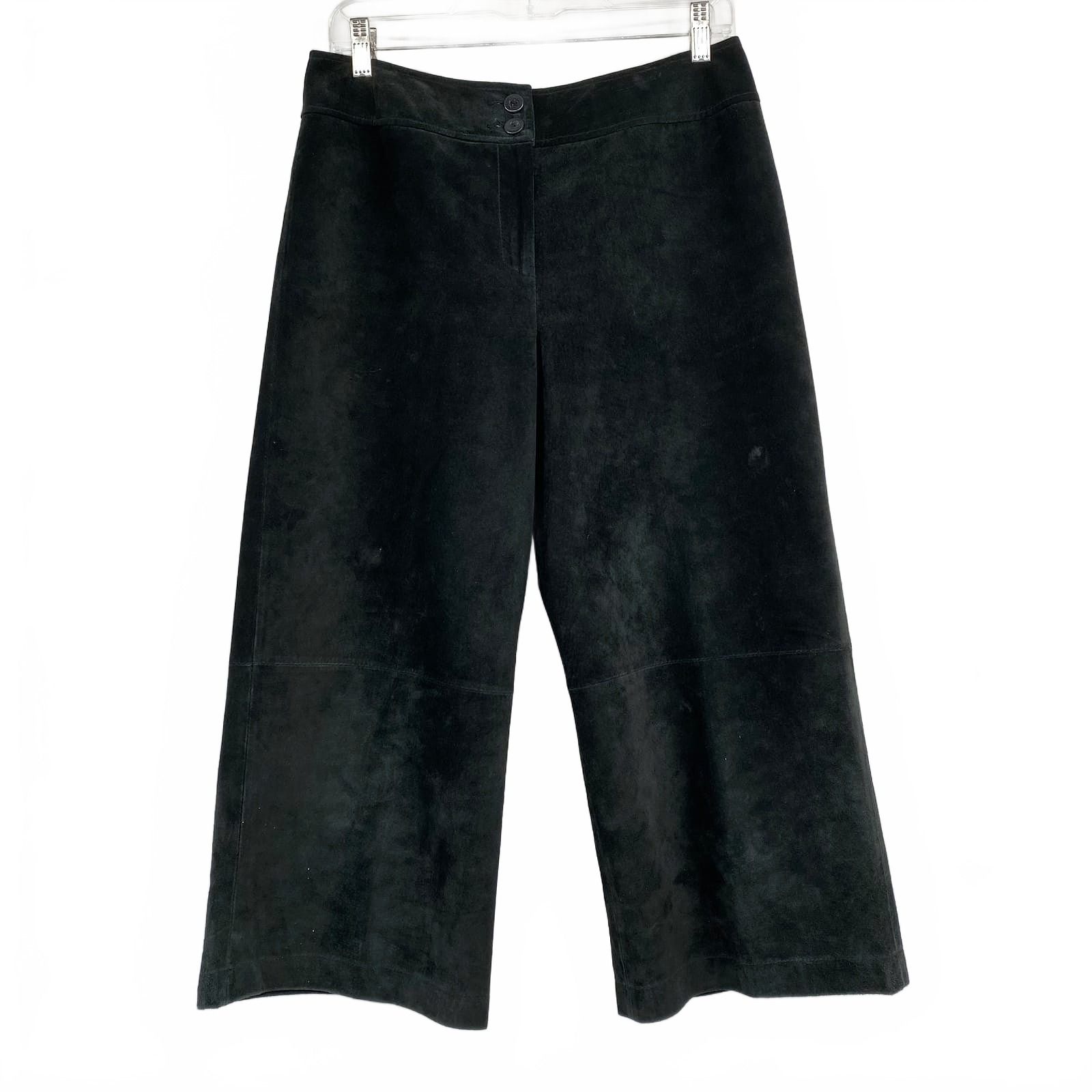Pendleton Black Suede Wide Leg Capris