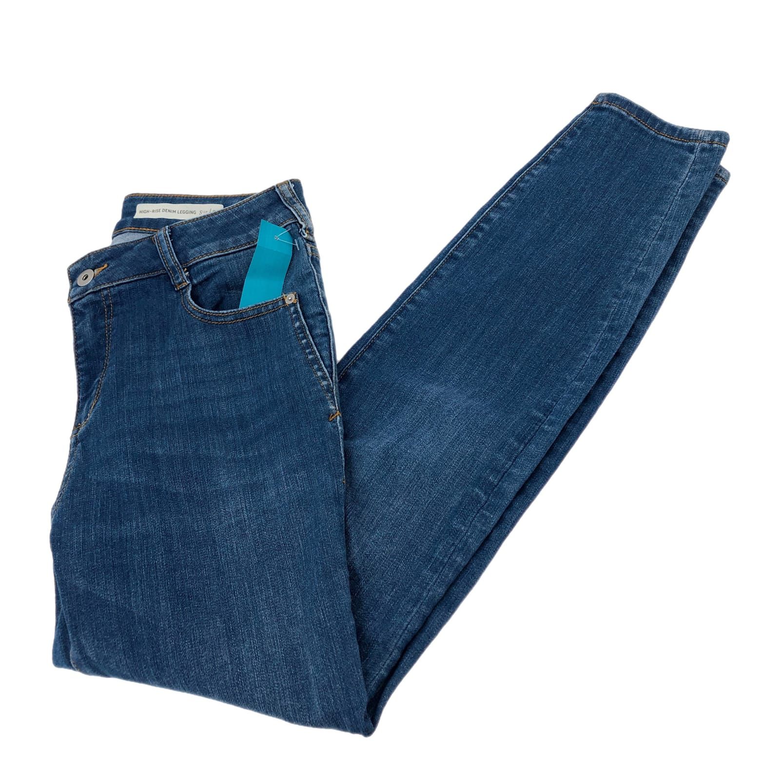 Pilcro and the Letterpress Blue Straight Leg Jeans Mid Rise 27in