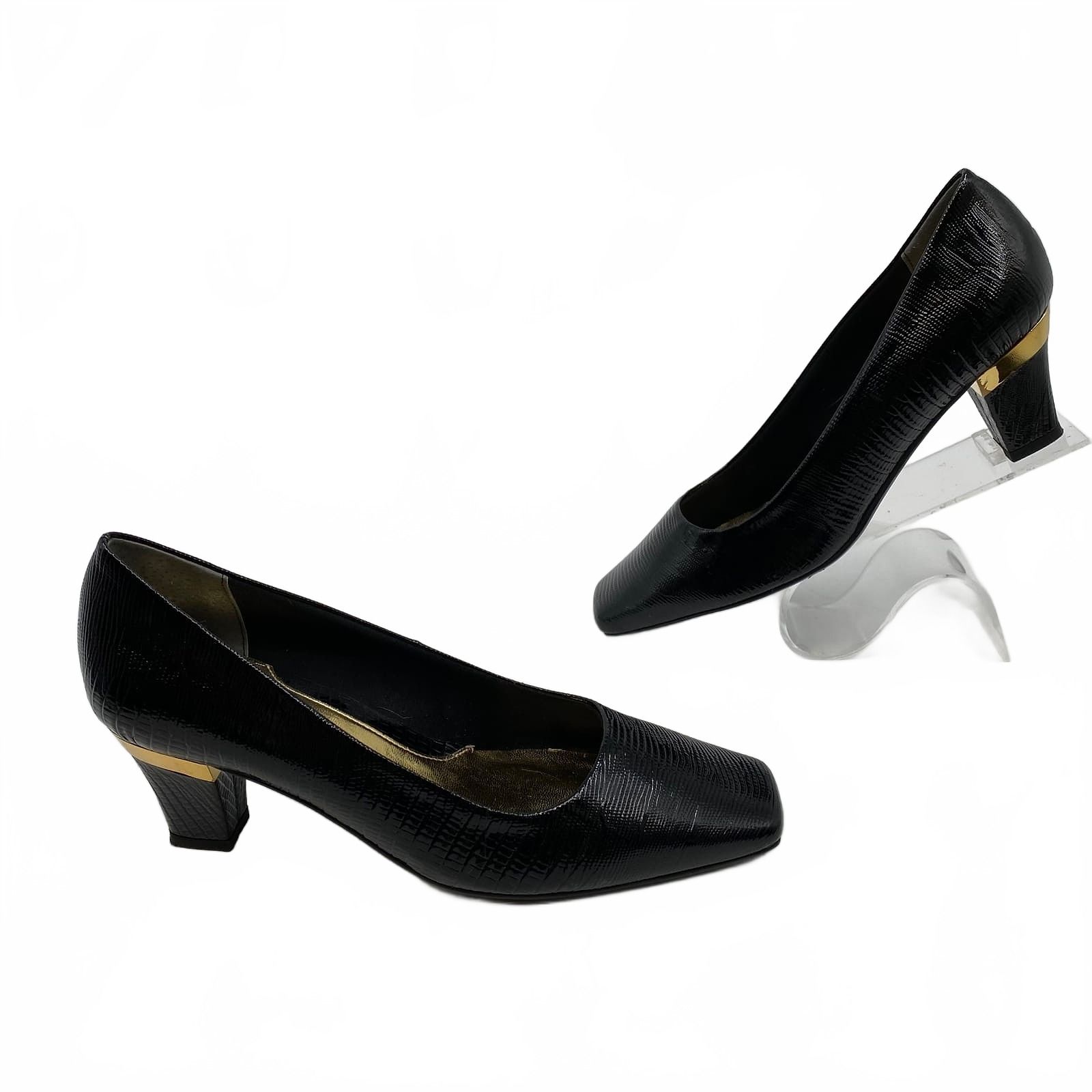 J. Renee Black Faux Leather Pump