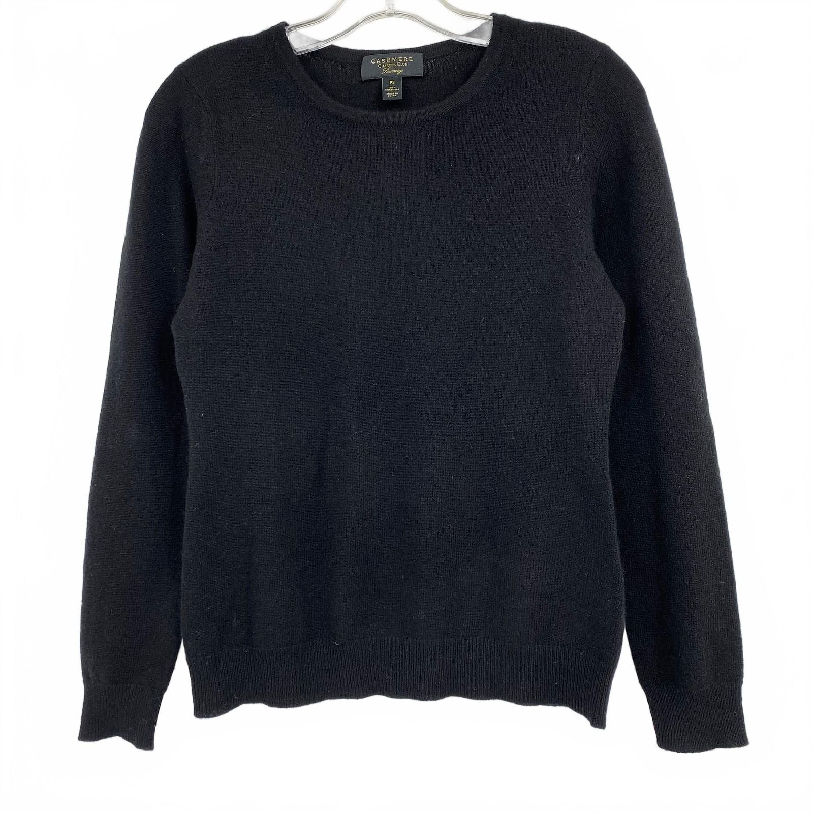 Charter Club Black Sweater SP Crew Neck