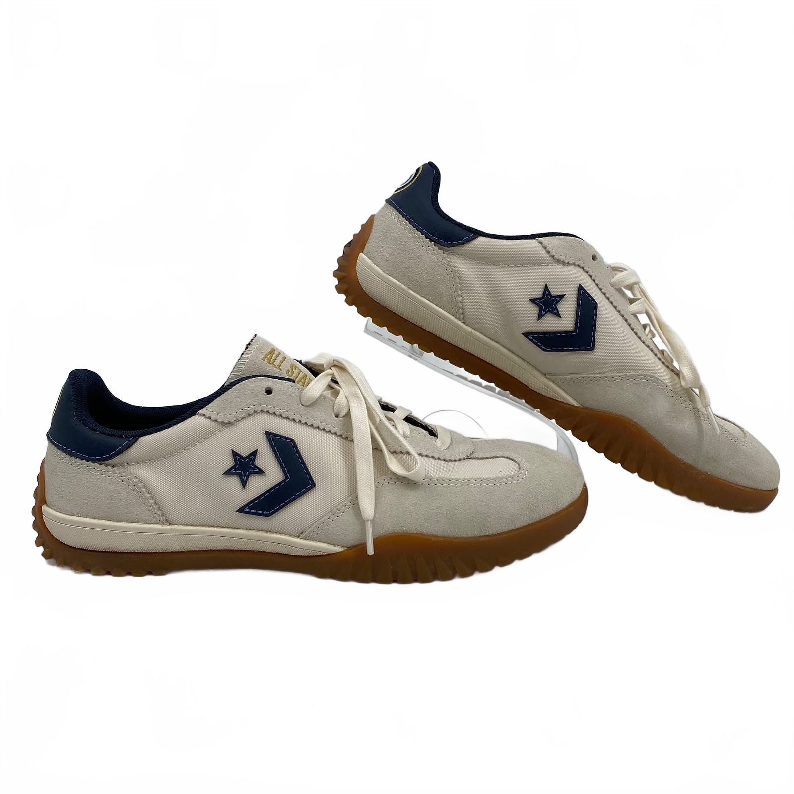 Converse Cream Blue Sneakers
